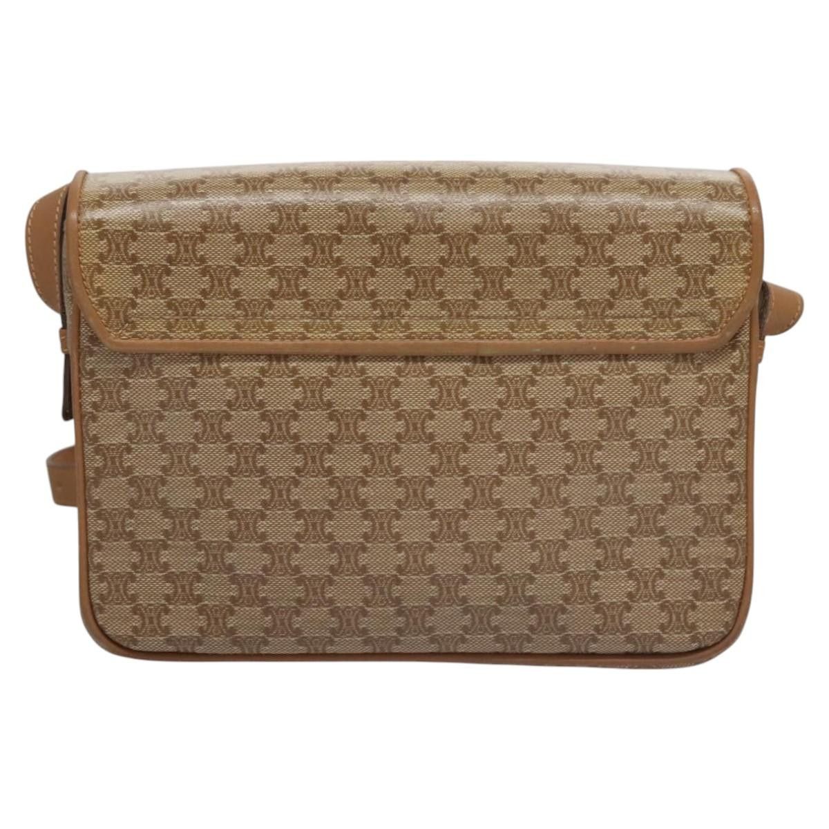 Celine CELINE Macadam Canvas Shoulder Bag Beige Gold Size ONE SIZE - 3 Thumbnail