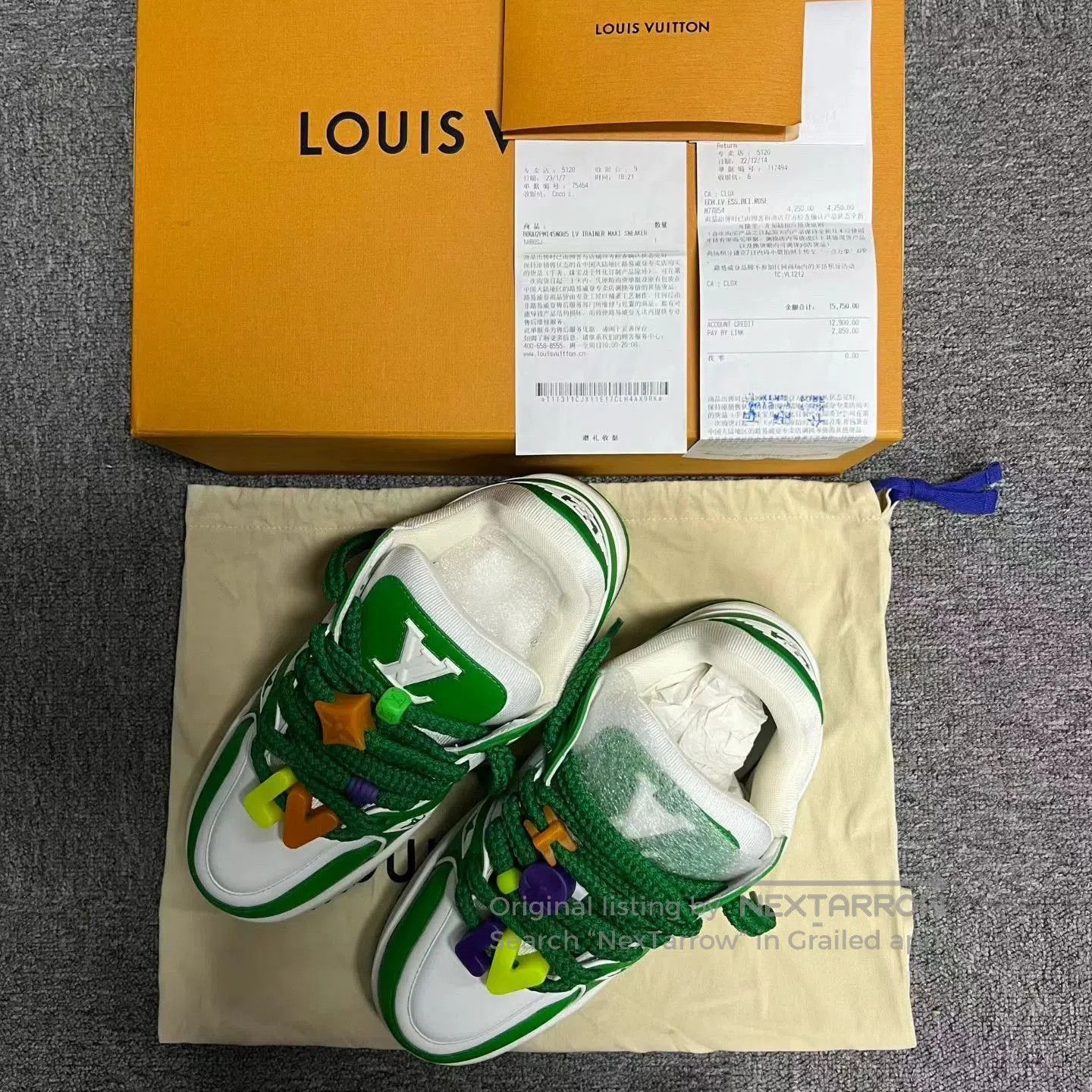 Louis Vuitton louis vuitton white green low. Size US 8.5 / EU 41-42 - 1 Thumbnail