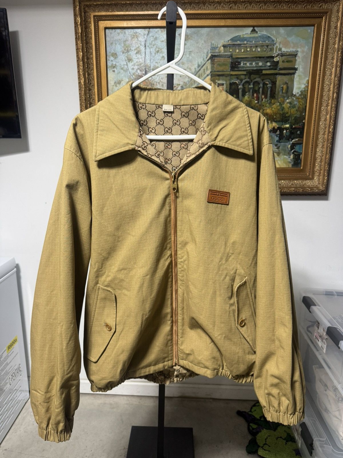 Gucci Gucci Reversible GG Jacket 'Light Brown' Size US M / EU 48-50 / 2 - 3 Thumbnail