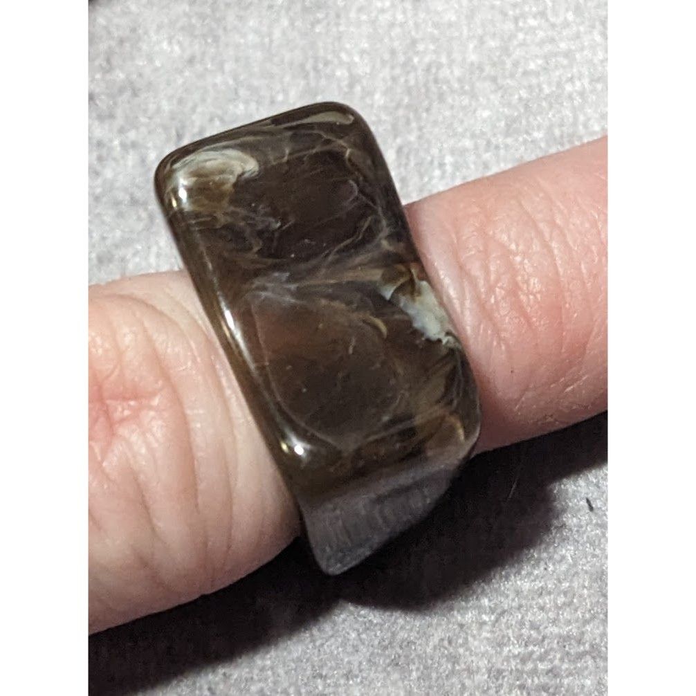 Other Dark Brown Mottled Abstract Chunky Fashion Ring Size 7 Size ONE SIZE - 10 Thumbnail