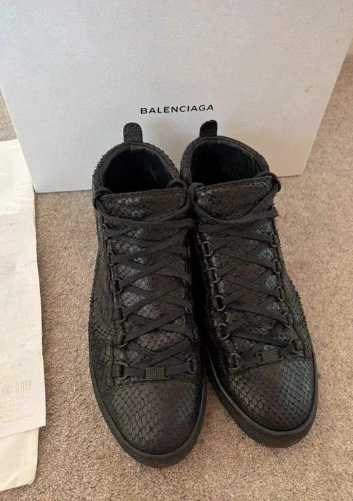 Balenciaga Balenciaga archive arena Black snakeskin 2017 Size US 9 / EU 42 - 2 Thumbnail