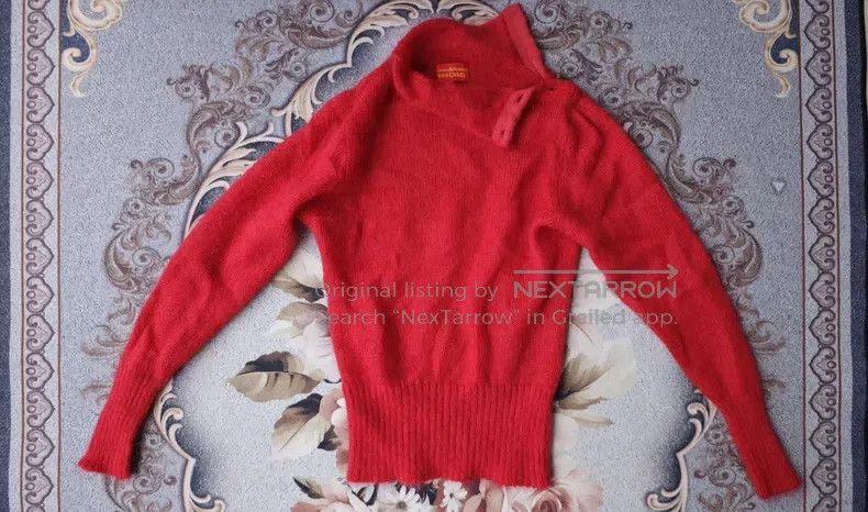 Vivienne Westwood Vivienne Westwood Red Knit Sweater with Front Buttons Size M / US 6-8 / IT 42-44 - 7 Thumbnail