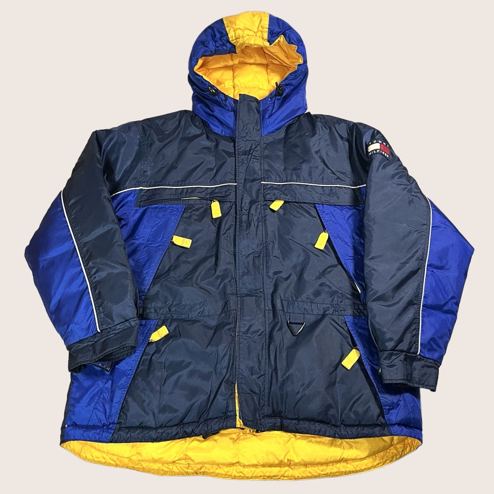 Tommy Hilfiger VINTAGE Tommy Hilfiger Jacket Men Large Blue Goose Down Ski Puffer Parka Size US L / EU 52-54 / 3 - 1 Thumbnail