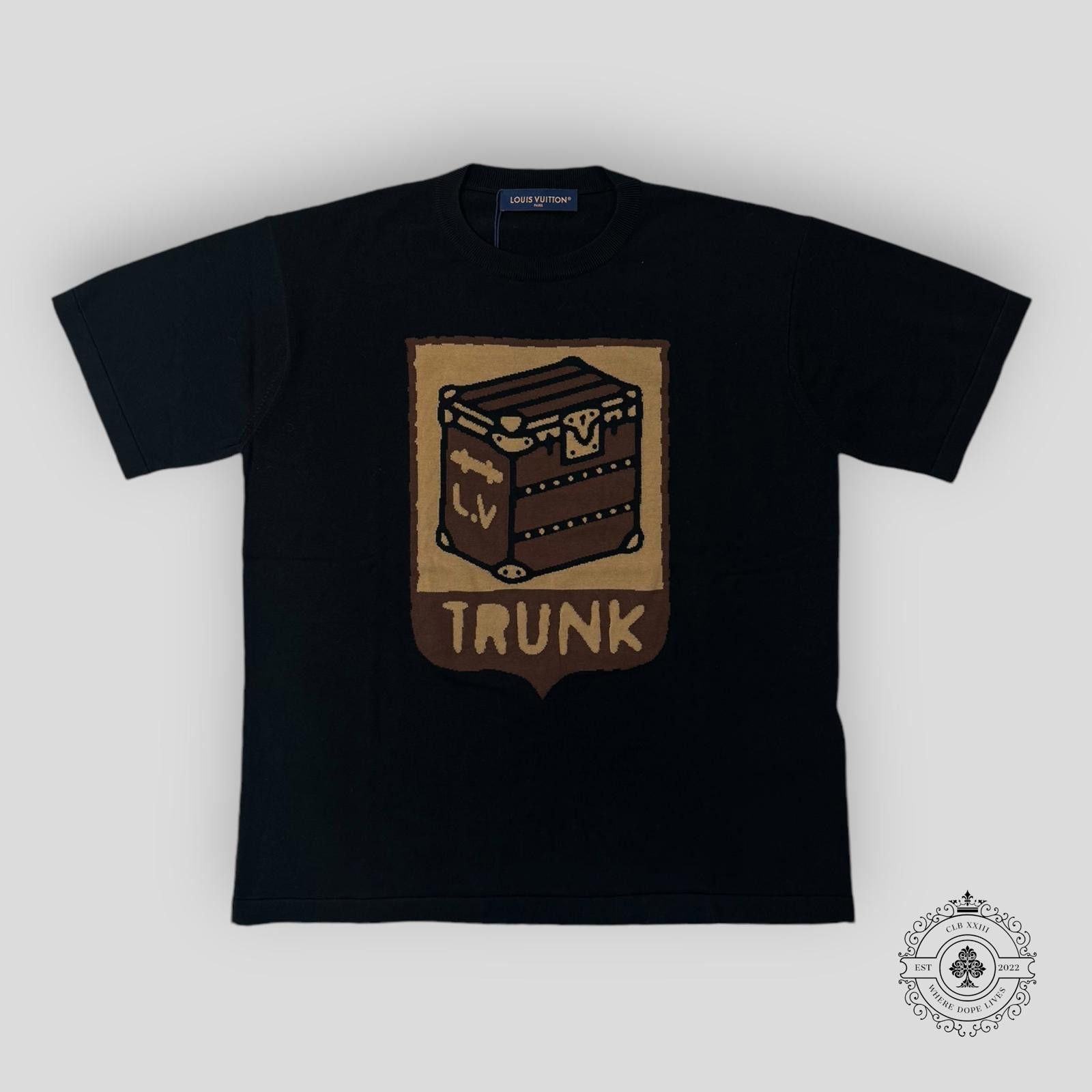 Louis Vuitton Louis Vuitton Intarsia Trunk Short Sleeve Crewneck in Black Size US XL / EU 56 / 4 - 1 Thumbnail