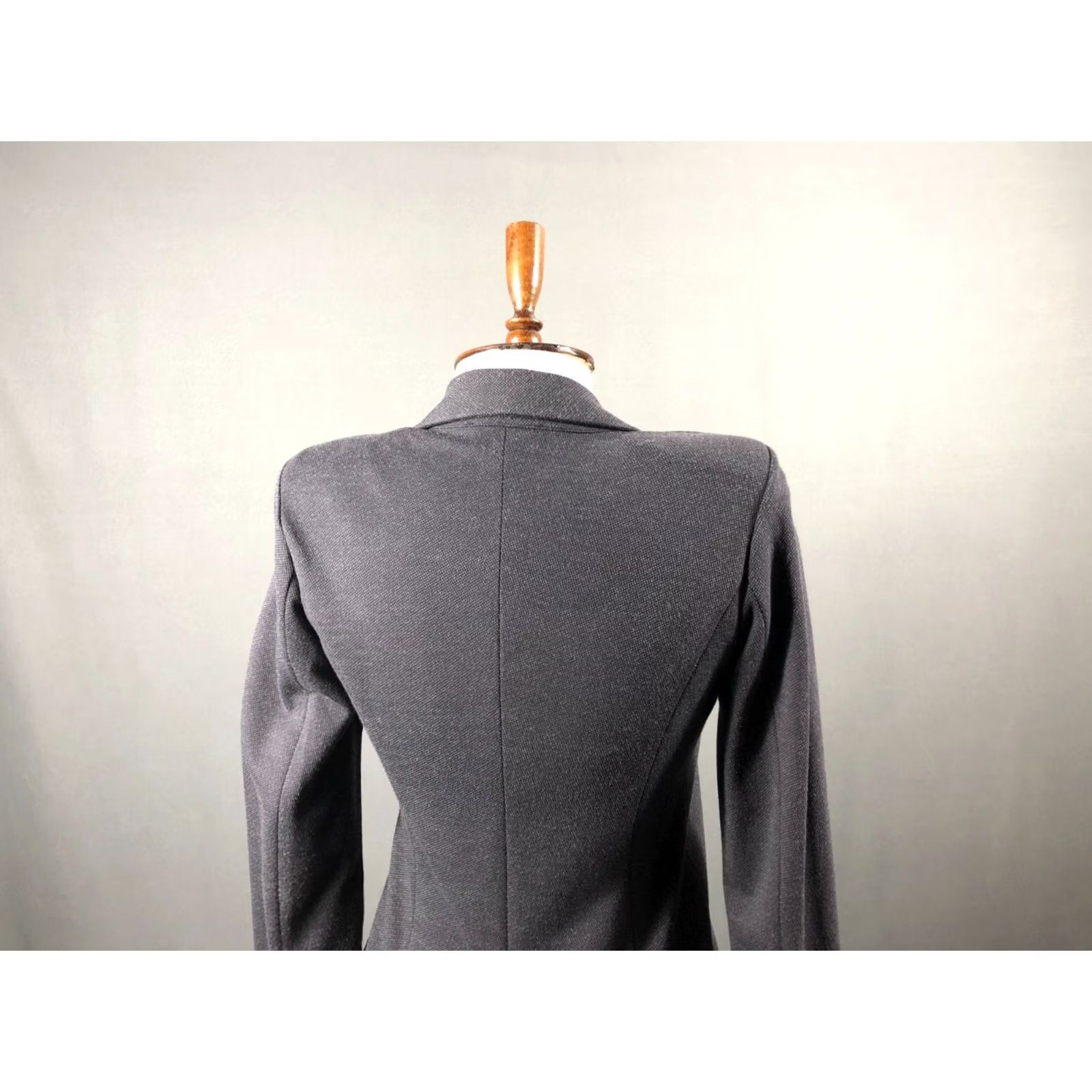 Vintage Armani Jeans Blazer Jacket Women M Gray Viscose Short Single-Breasted 3 Button Cuffs Solid Classic Coat Size 32" / US 10 / IT 46 - 5 Thumbnail