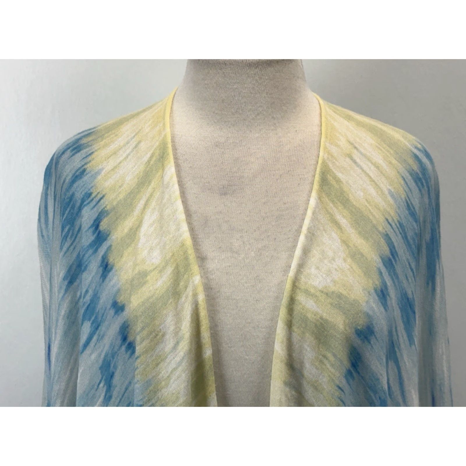 Vintage CHICO'S Ikat Cardigan Sweater Women's XL Blue Lightweight Open Front Size XL / US 12-14 / IT 48-50 - 5 Thumbnail