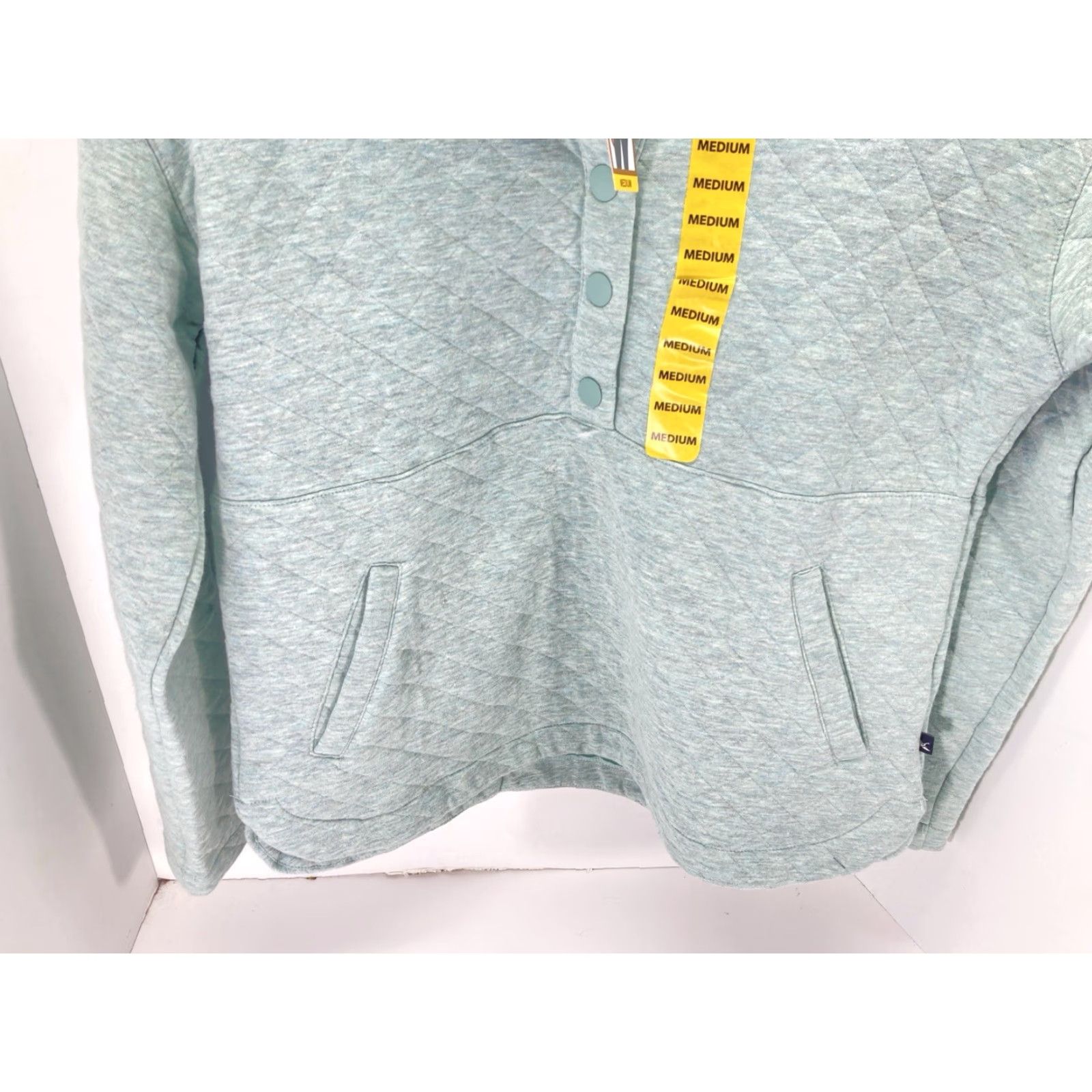 Eddie Bauer VINTAGE Eddie Bauer Quilted Sweater Women M Green Long Sleeve Pullover Cotton Blend Mock Neck Solid Quilted Mens Ladies Size M / US 6-8 / IT 42-44 - 3 Thumbnail