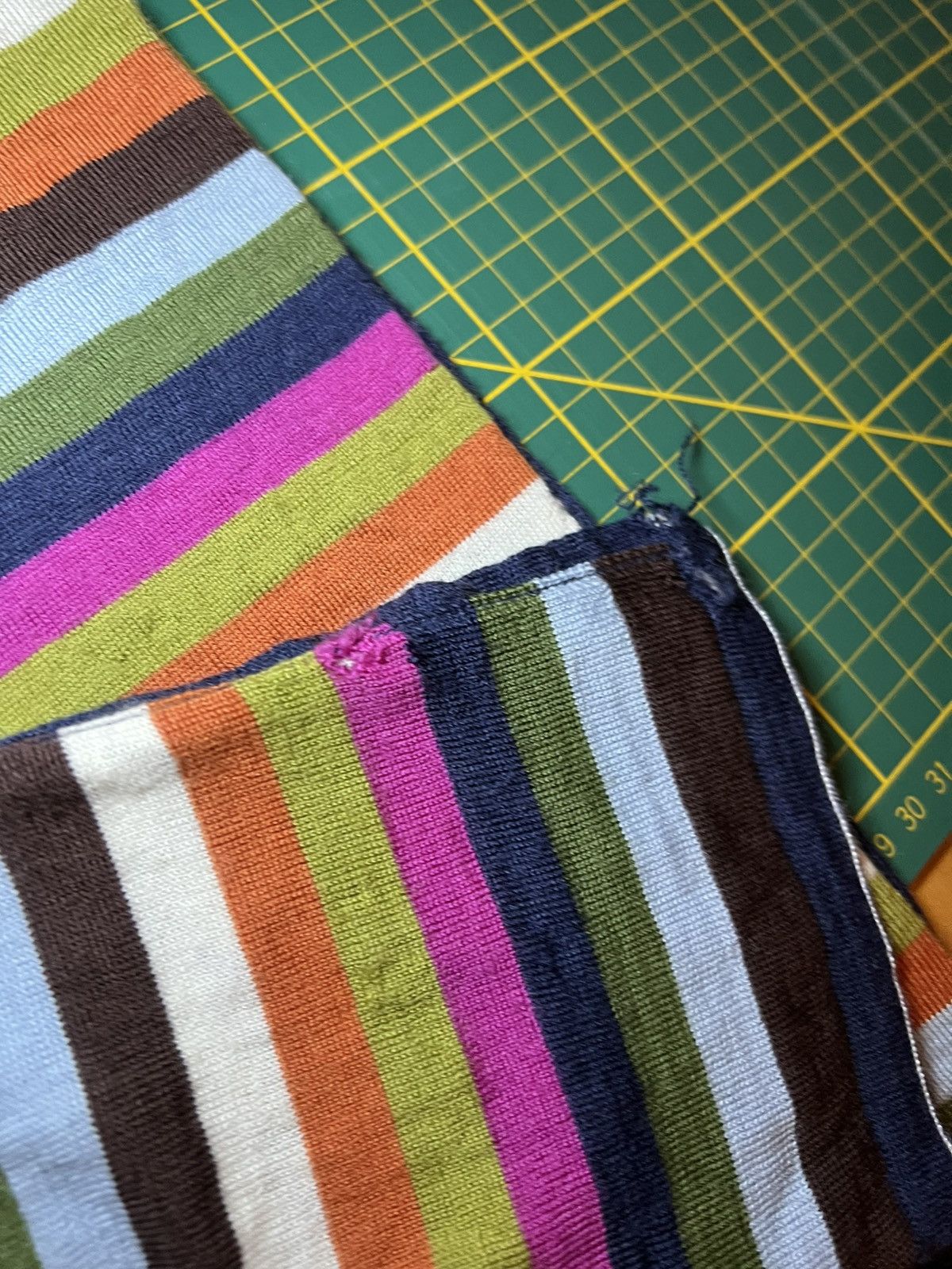 Coach Vintage thrashed multi colour striped monogram wool scarf Size ONE SIZE - 10 Thumbnail
