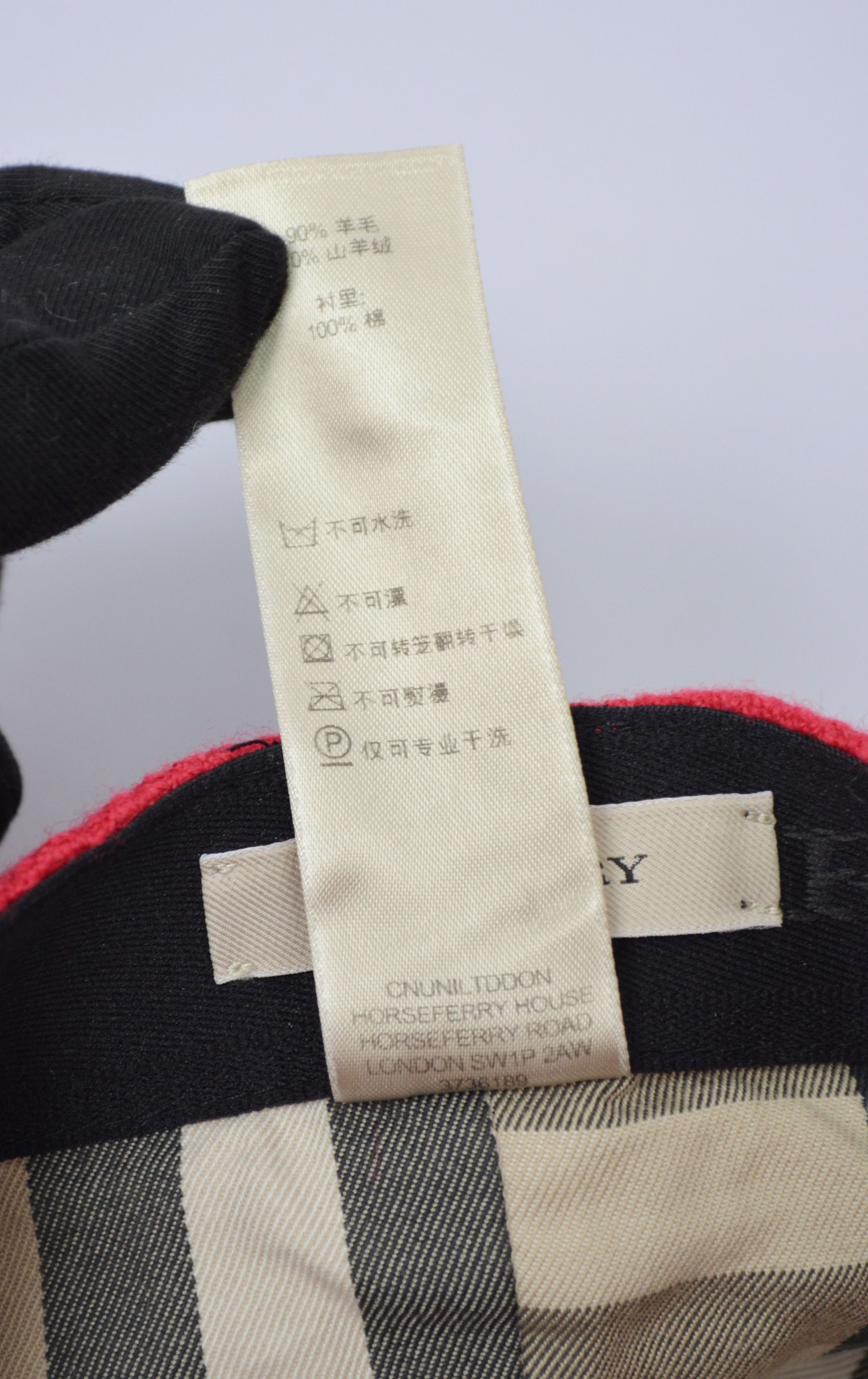 Burberry Womens Burberry Wool/Cashmere Pink/Red Beret Hat Size M Size ONE SIZE - 14 Thumbnail