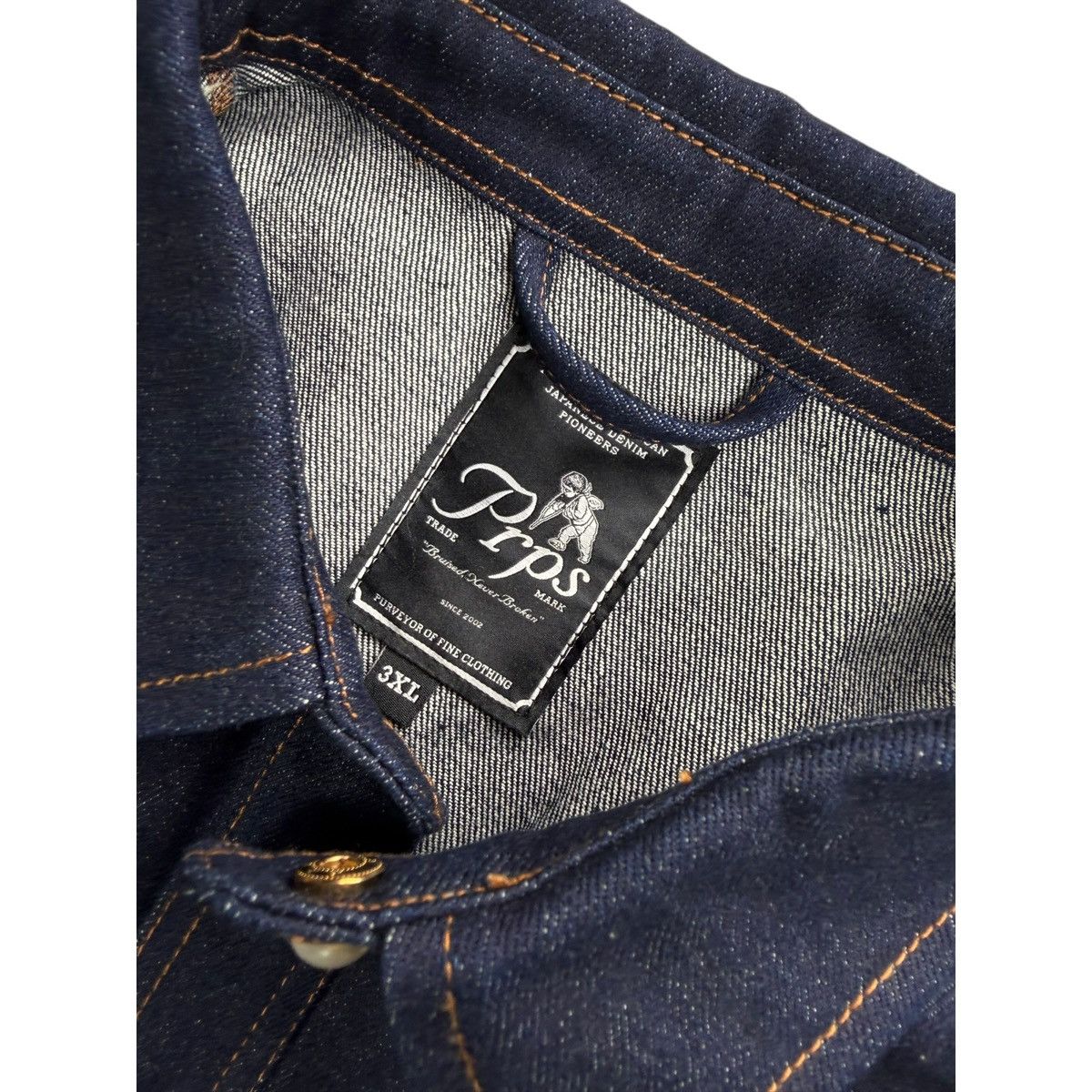 Prps PRPS Indigo Denim Button Up Shirt Over Logo Embroidered 3XL Size US XXL / EU 58 / 5 - 3 Thumbnail