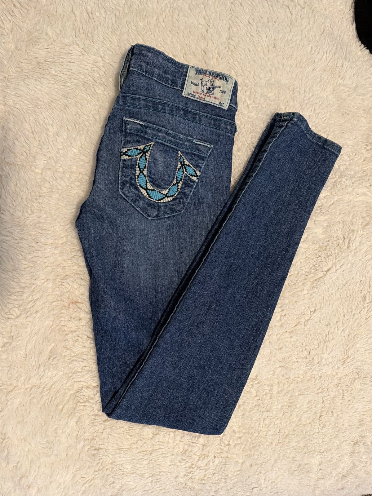 True Religion blue stitch true religion jeans Size 26" / US 2 / IT 38 - 2 Thumbnail