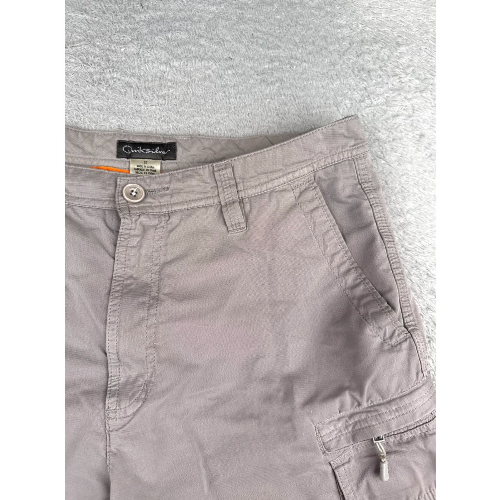Quiksilver Quiksilver Shorts Adult 32 Gray Cargo Ripstop Zipper Pockets Beach Skate Mens Size US 32 / EU 48 - 5 Thumbnail