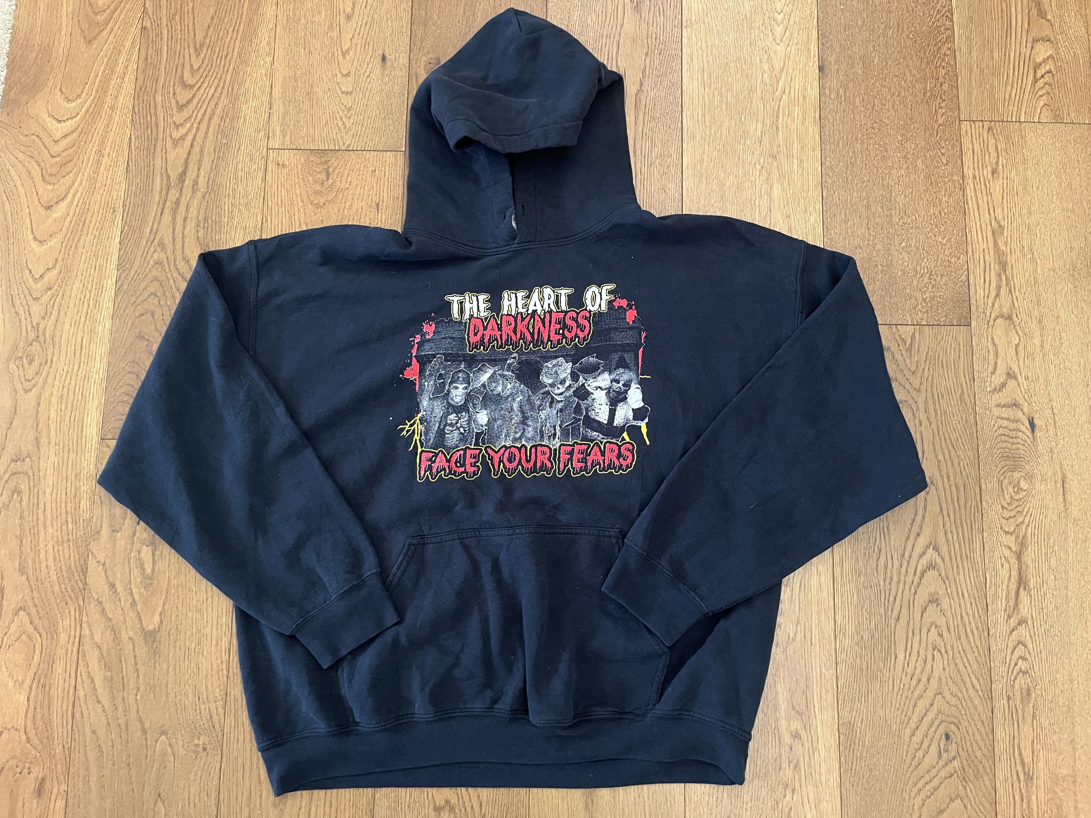 Vintage Vtg Heart of Darkness "Face Your Fears" Haunted House Hoodie Size US XL / EU 56 / 4 - 1 Thumbnail