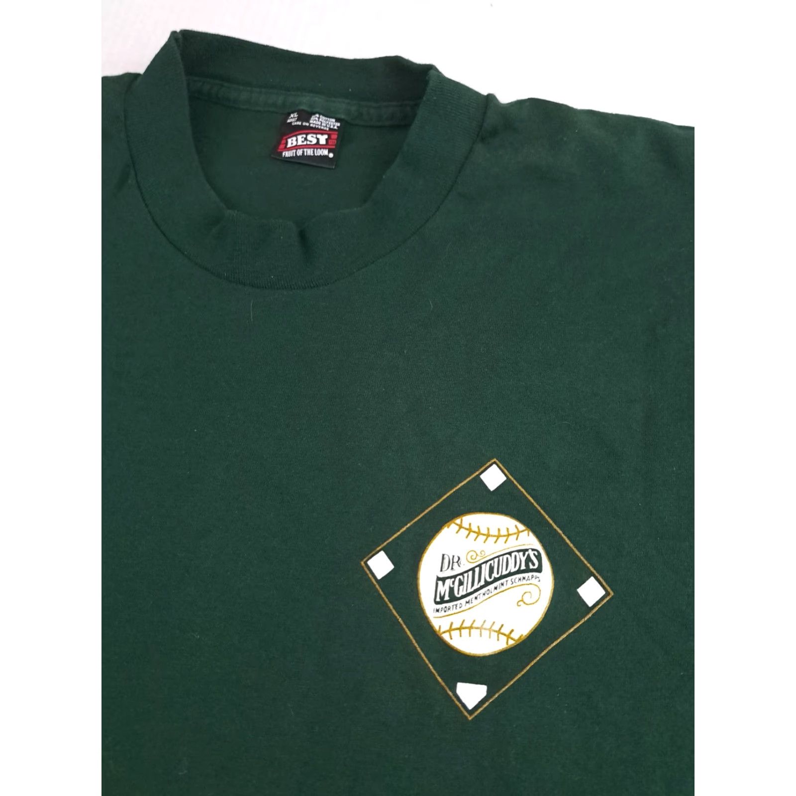 Fruit Of The Loom VINTAGE Dr McGillicuddy's USA Baseball Diamond Green T-Shirt XL Size US XL / EU 56 / 4 - 3 Thumbnail