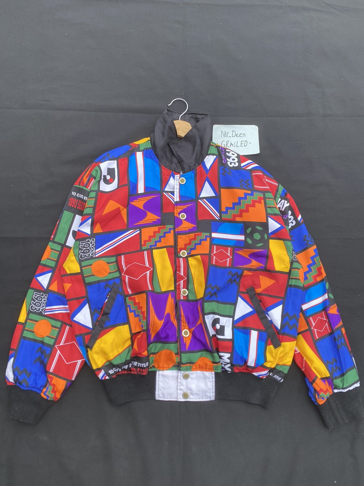 Japanese Brand Vtg 93s J.League Inaugural Seasons Reversible Bomber Jacket Size US L / EU 52-54 / 3 - 5 Thumbnail
