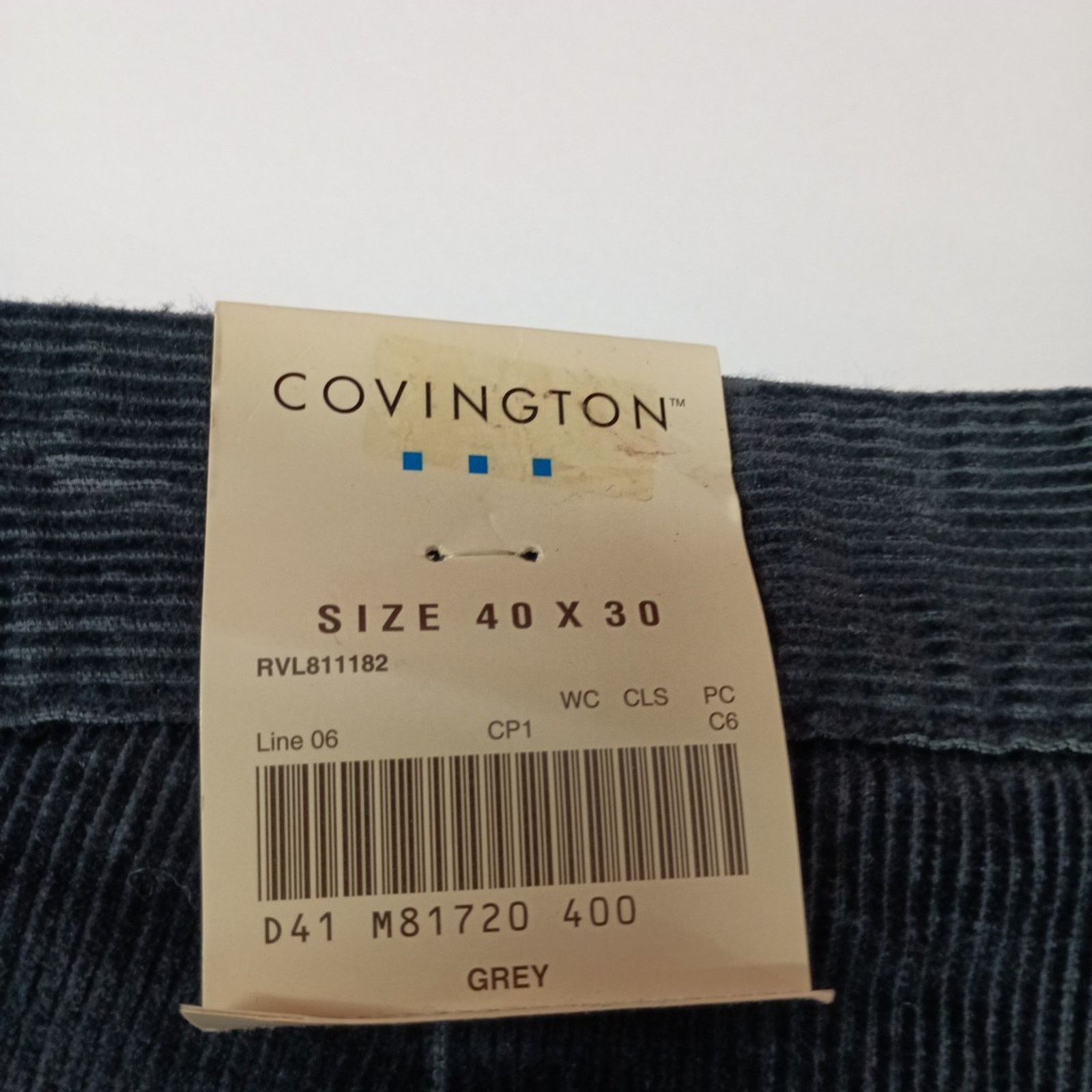 Covington Covington Corduroy Pants Men's Size 40x30 Gray Classic Fit Size US 40 / EU 56 - 2 Thumbnail