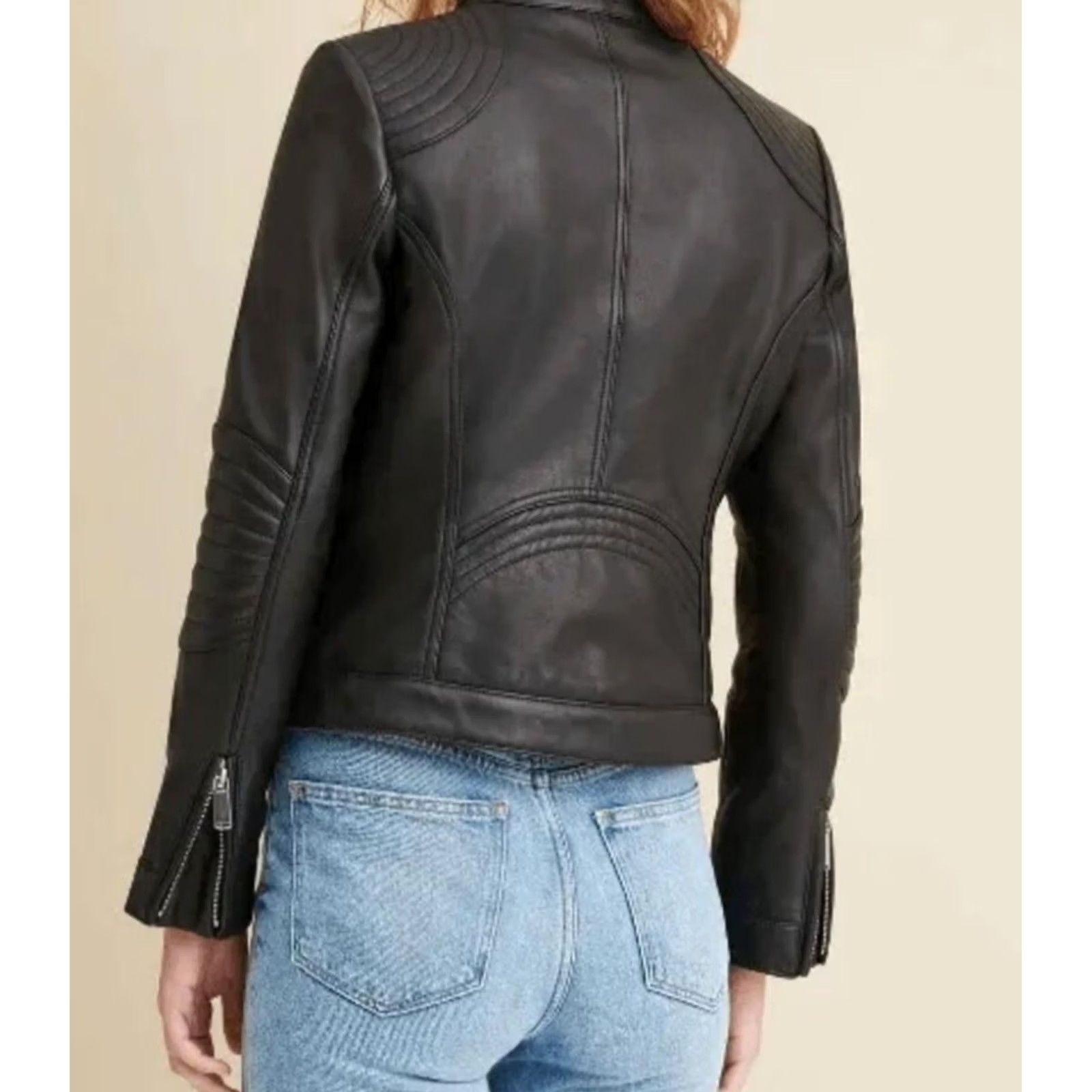 Vintage Black River Genuine Leather Cafe Motorcycle Moto Style Jacket Black Women's S Jacket Size S / US 4 / IT 40 - 3 Thumbnail