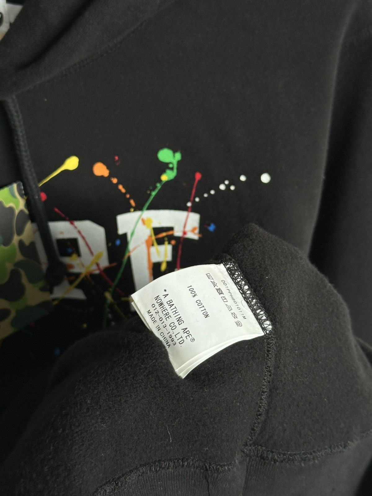 Bape Bape Paint Splatter Hoodie Black Size US L / EU 52-54 / 3 - 6 Thumbnail