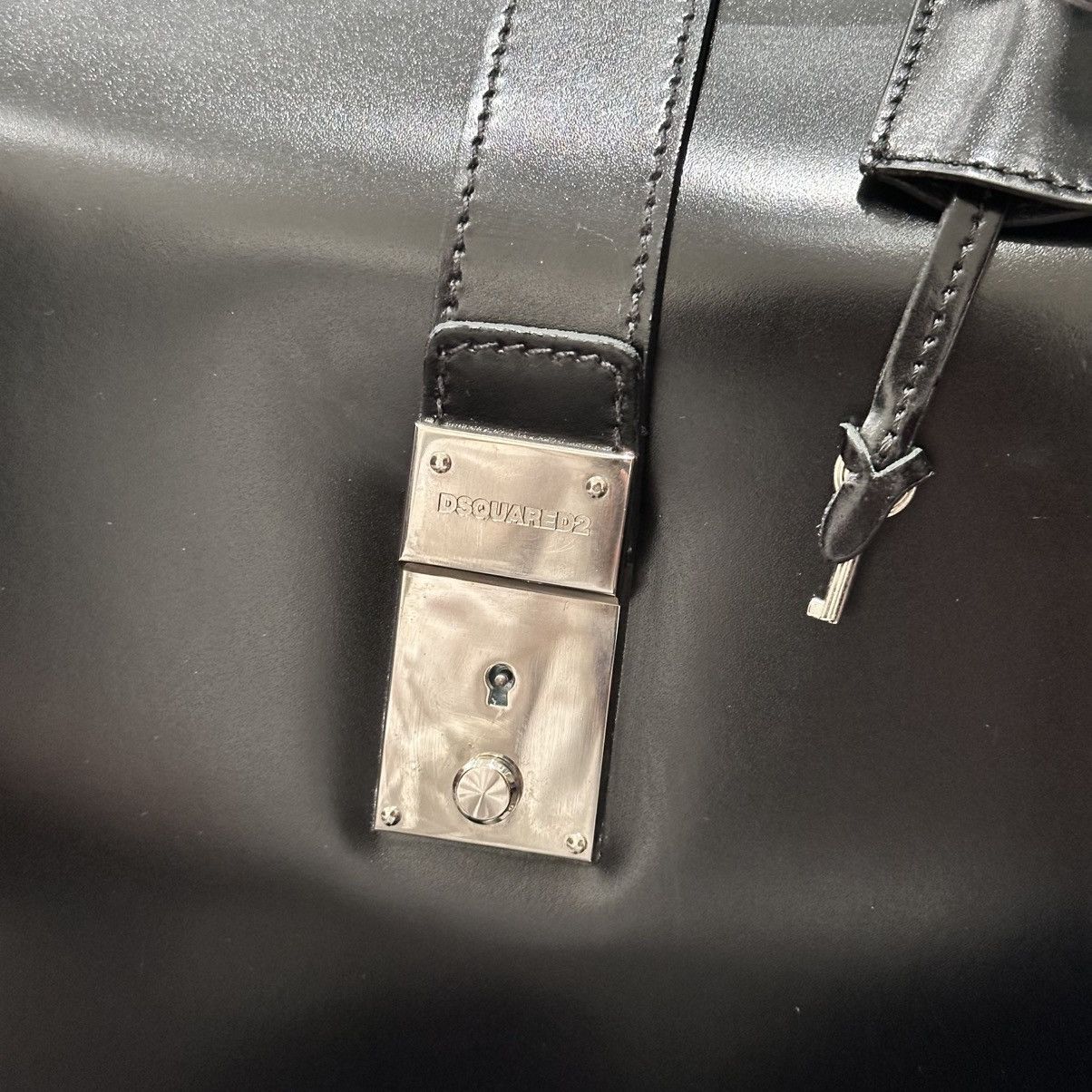 Dsquared2 RARE DSQUARED2 BLACK SMOOTH LEATHER DOCTOR/SATCHEL BAG Size ONE SIZE - 2 Thumbnail