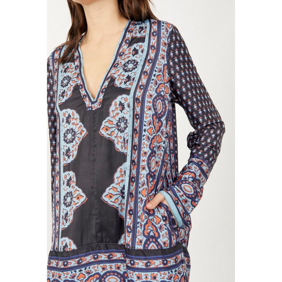 Free People New Meadow Mod Mini Shift Dress $148 MEDIUM Boho Blue Size M / US 6-8 / IT 42-44 - 4 Thumbnail