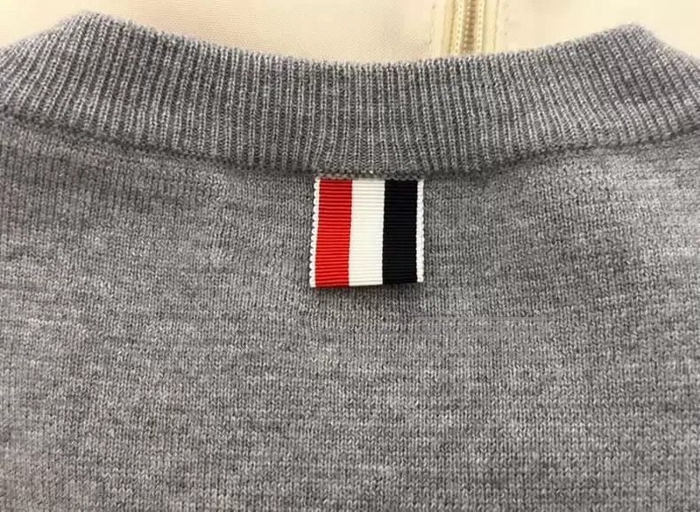 Thom Browne Thom Browne Grey Four-stripe Wool Sweater Size US XL / EU 56 / 4 - 4 Thumbnail