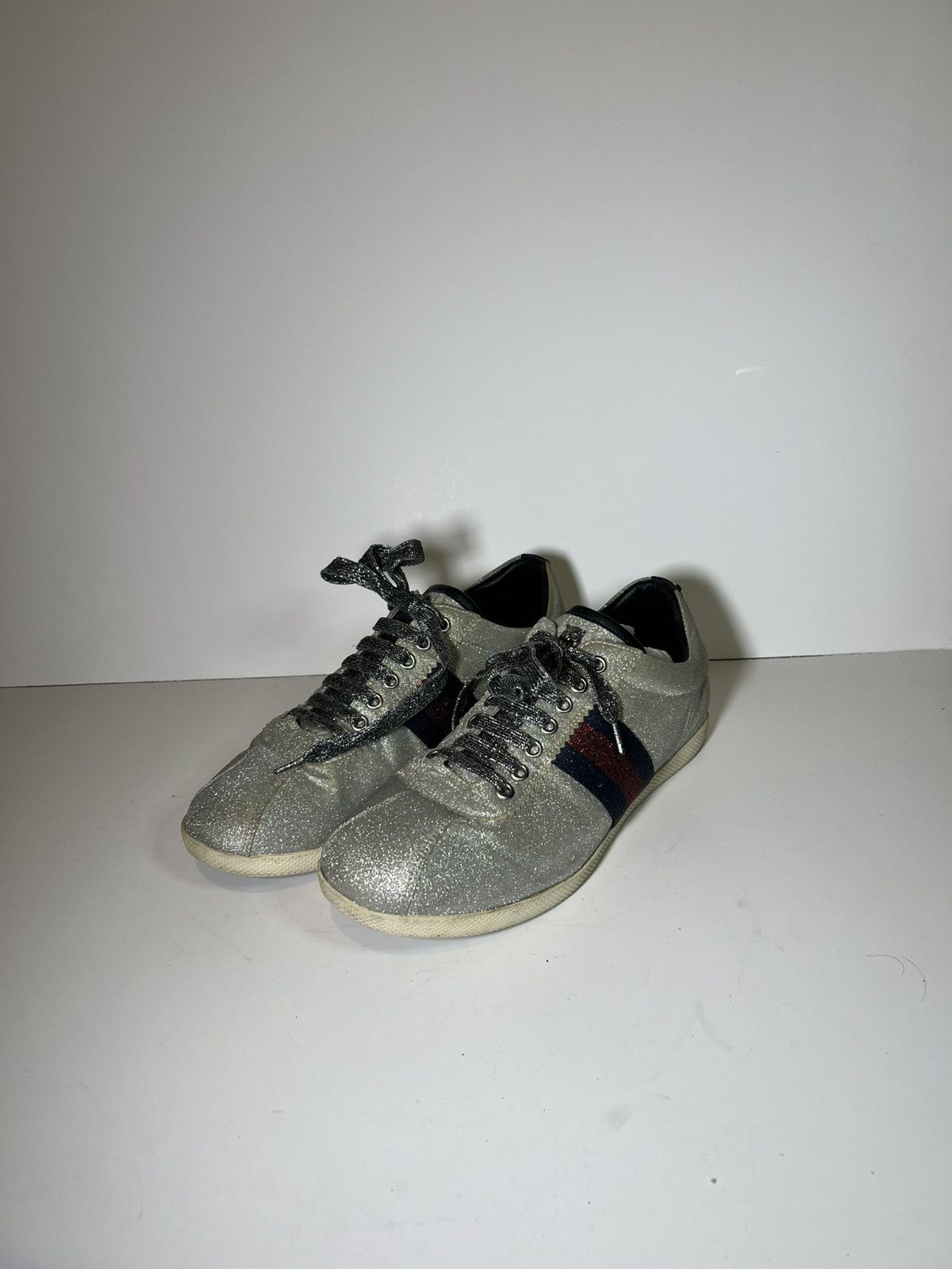 Gucci Gucci Bambi or Falacer low-top sneakers in silver glitter Size US 8 / EU 41 - 1 Thumbnail