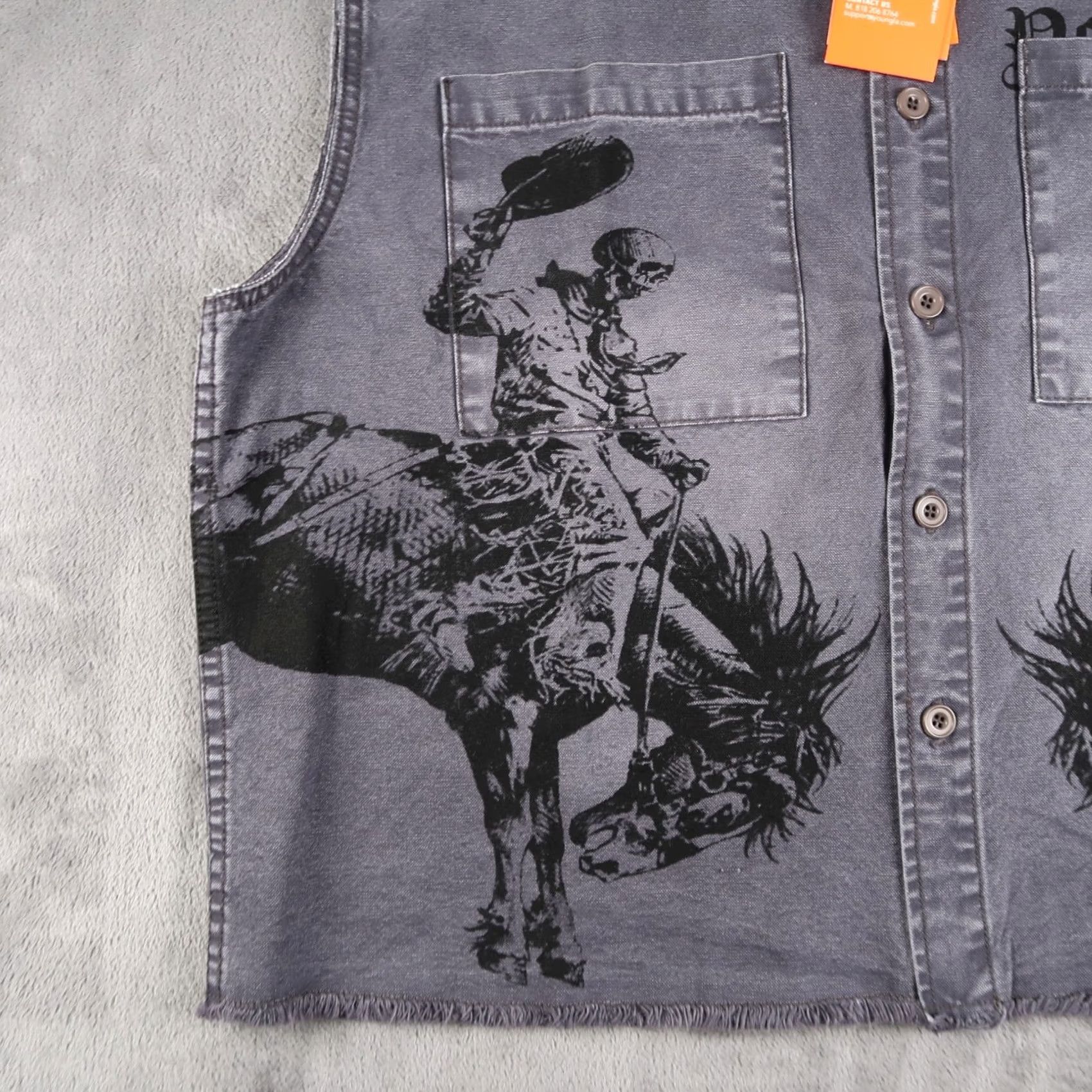 YoungLA VINTAGE YoungLa Denim Button Shirt Men L Gray Western Cowboy sleeveless crop Size US L / EU 52-54 / 3 - 7 Thumbnail