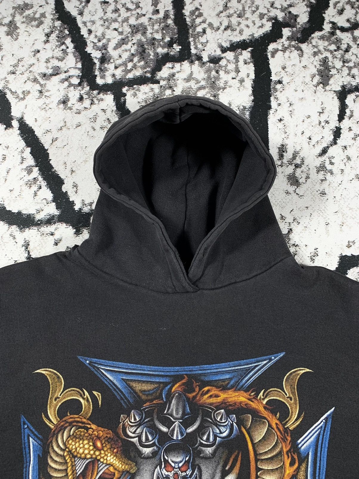 Vintage 🔥Vintage Skulls Fire Hoodie Sweatshirt Snake Rock Style🔥 Size US XL / EU 56 / 4 - 8 Thumbnail