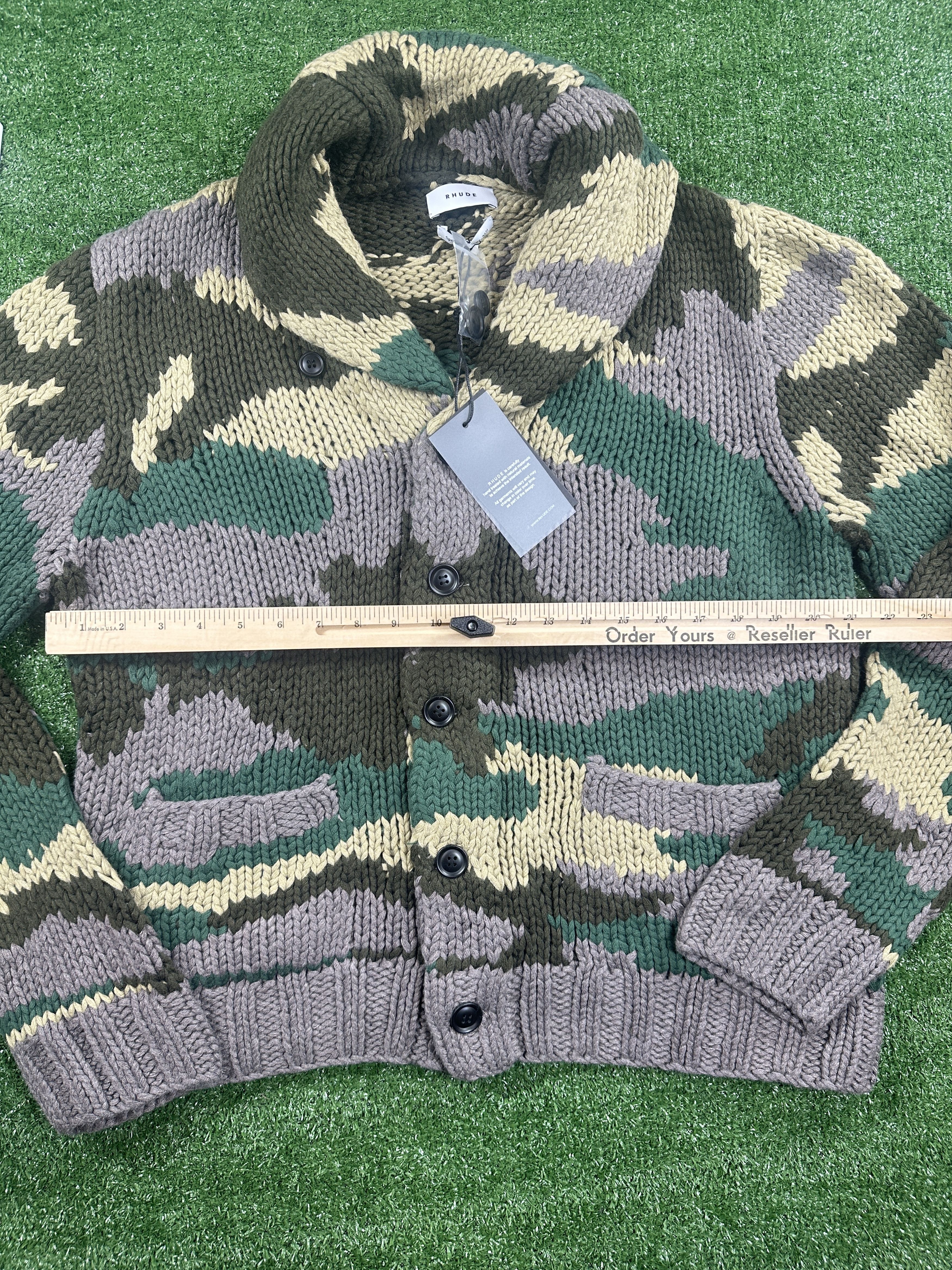 Rhude Rhude Heavyweight Knit Men's Camo Cardigan - Size Medium Size US M / EU 48-50 / 2 - 6 Thumbnail