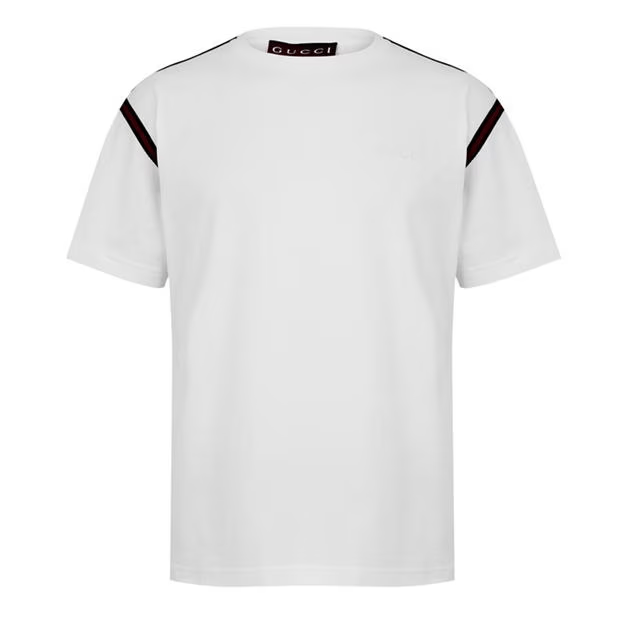 Gucci Gucci Web Pipe Logo-Embroidered T-Shirt Size US L / EU 52-54 / 3 - 1 Thumbnail