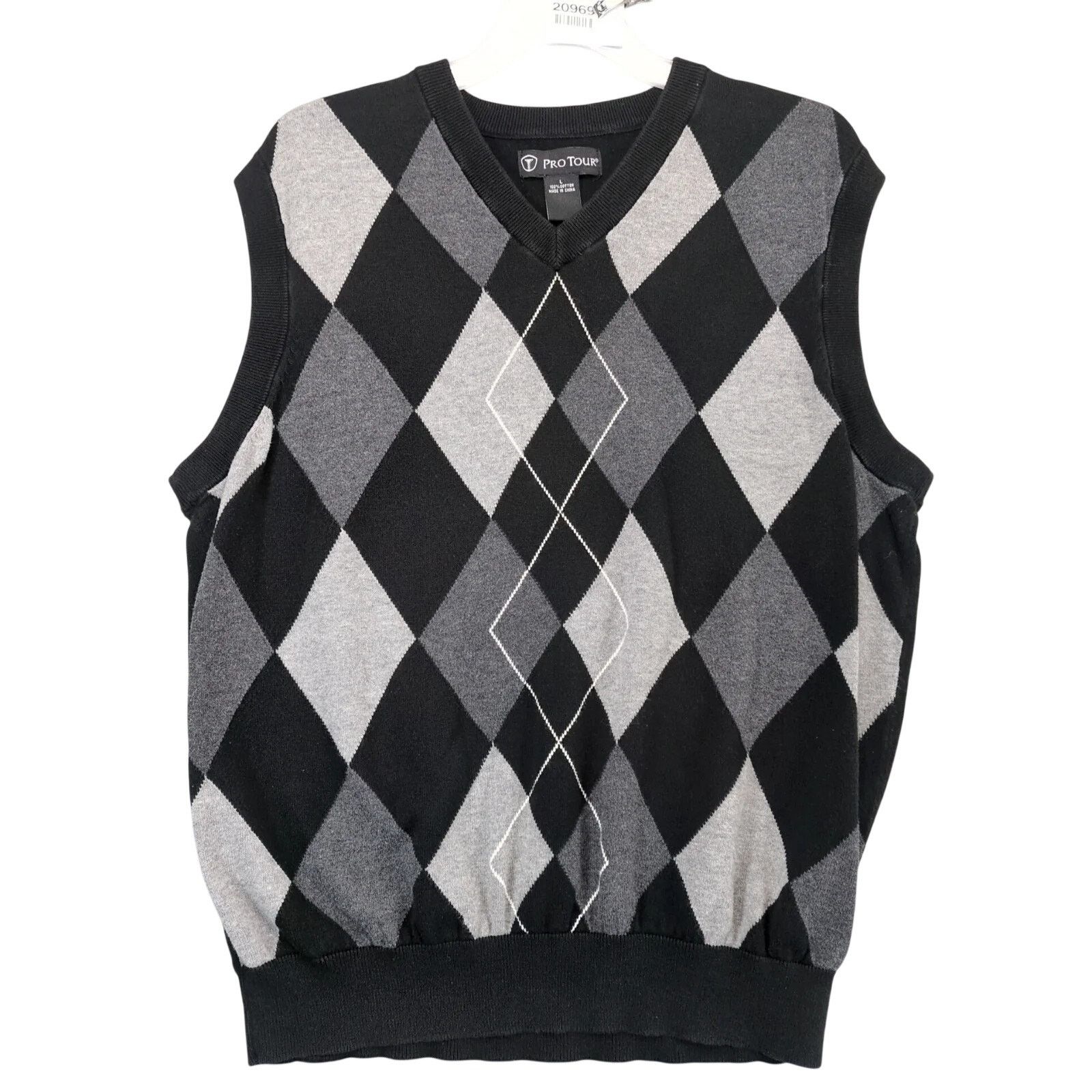 Other Pro Tour Black Gray Argyle Knit Sweater Vest Men's L Size US L / EU 52-54 / 3 - 1 Thumbnail