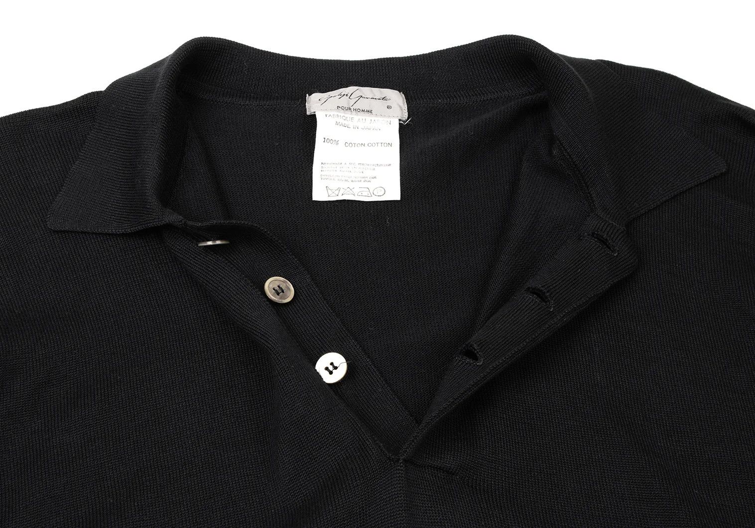Yohji Yamamoto Yohji Yamamoto Cotton Long Sleeve Polo Shirt Size US M / EU 48-50 / 2 - 6 Thumbnail