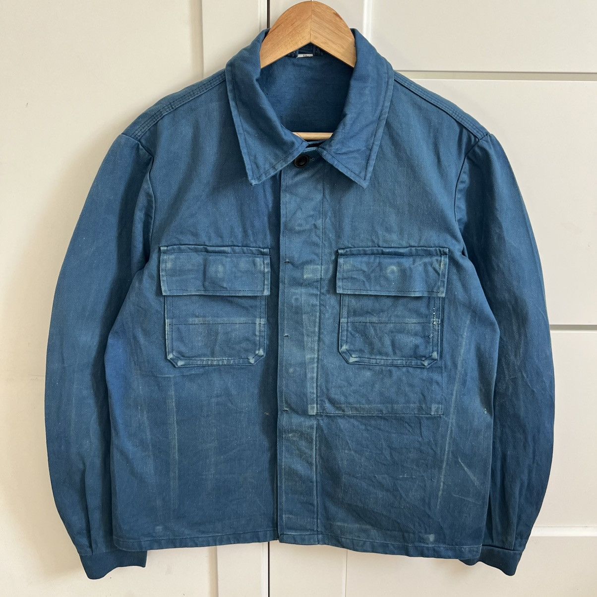 Vintage French vintage distressed overshirt works sanfor jacket Size US M / EU 48-50 / 2 - 1 Thumbnail