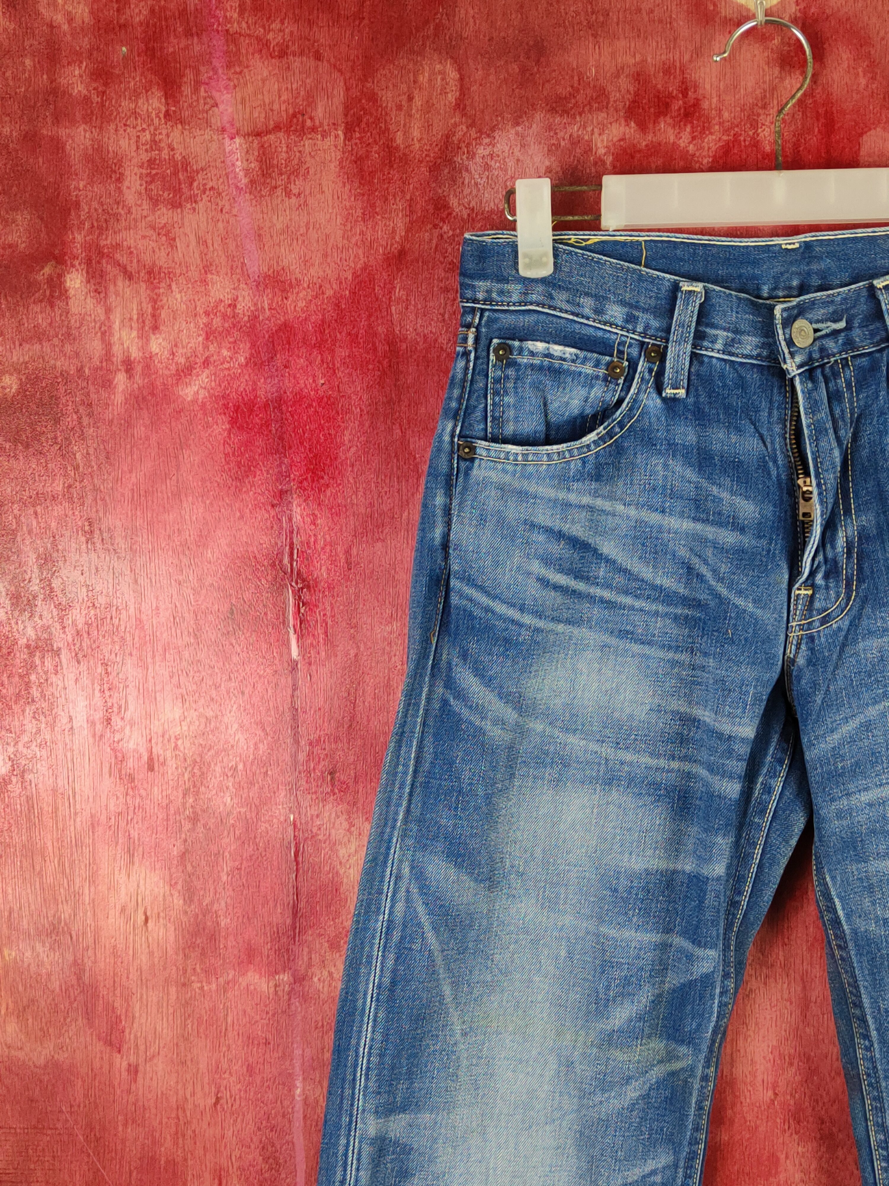 Japanese Brand × Levi's Levi's Blue Distressed Ripped denim Jeans #S1831 Size US 28 / EU 44 - 3 Thumbnail