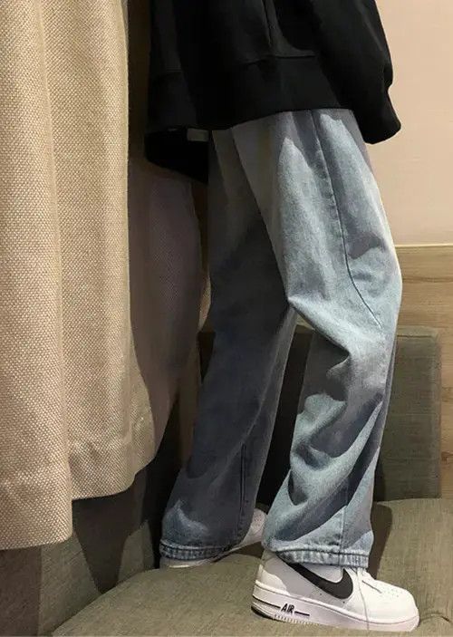 Japanese Brand × Vintage Lightwash blue baggy plain denim Size US 37 - 2 Thumbnail