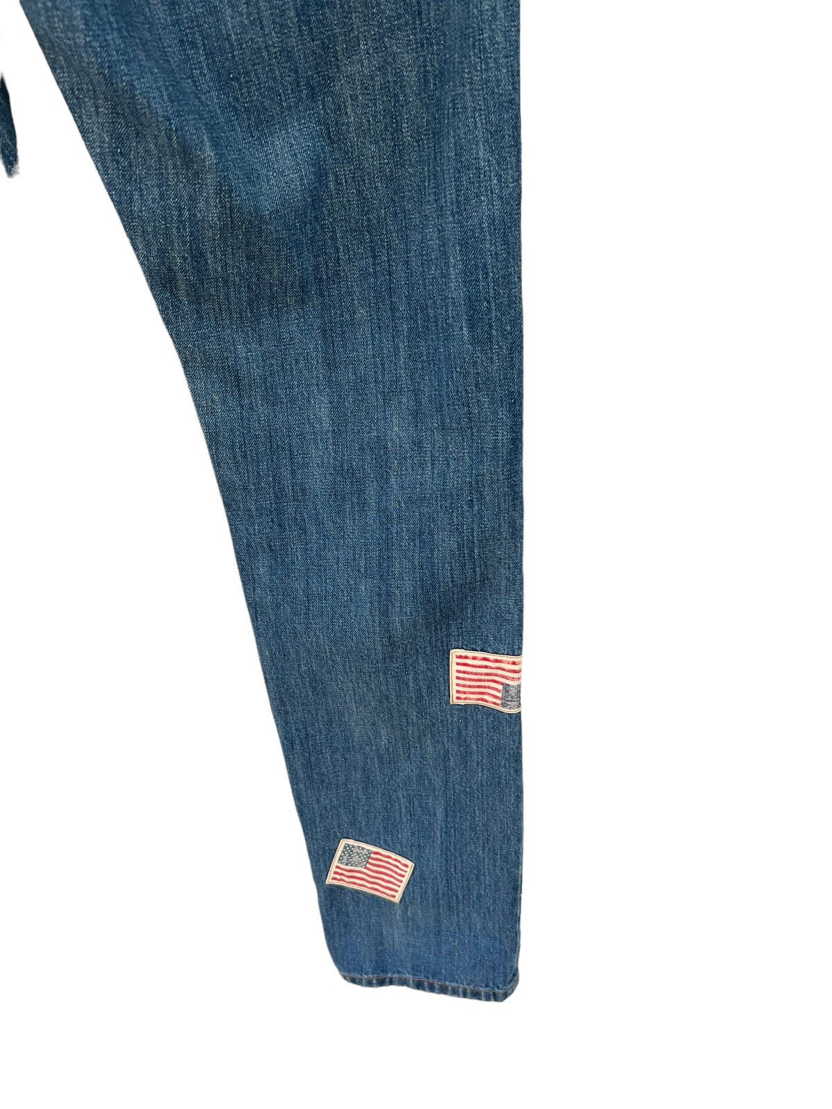Vintage Kaneko Isao Japan USA Flag Patches Denim Jeans