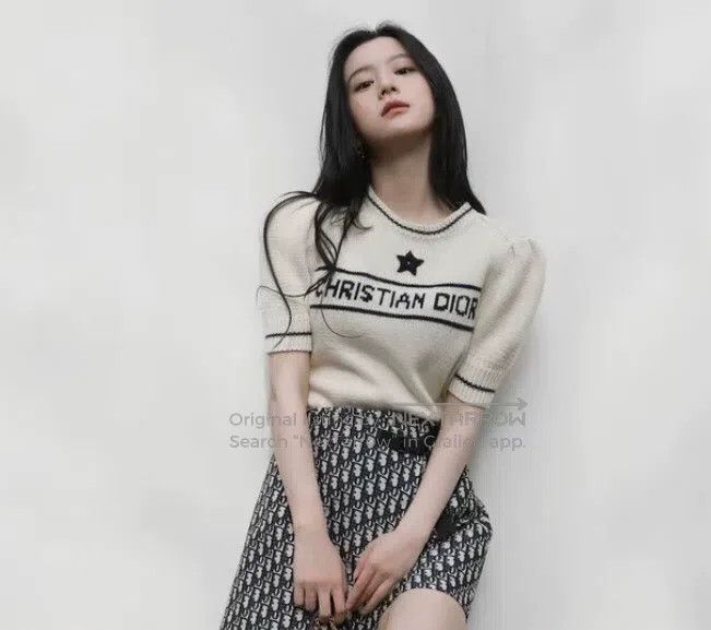Dior Dior Beige striped letter inlaid wool round-neck short-sle Size XS / US 0-2 / IT 36-38 - 9 Thumbnail