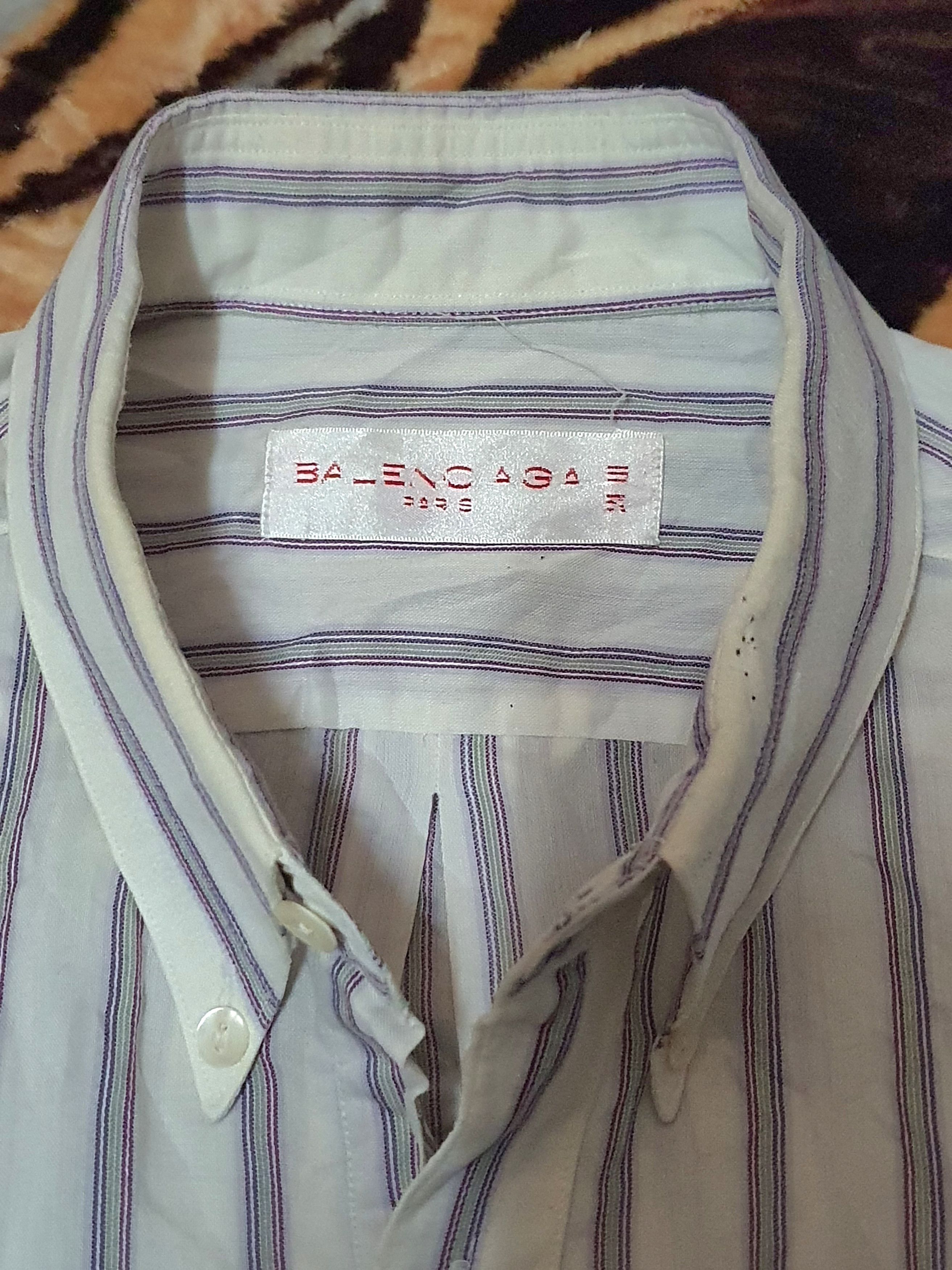 Balenciaga Balenciaga Paris - Vintage Multi-Stripes White Logo Shirts Size US M / EU 48-50 / 2 - 2 Thumbnail