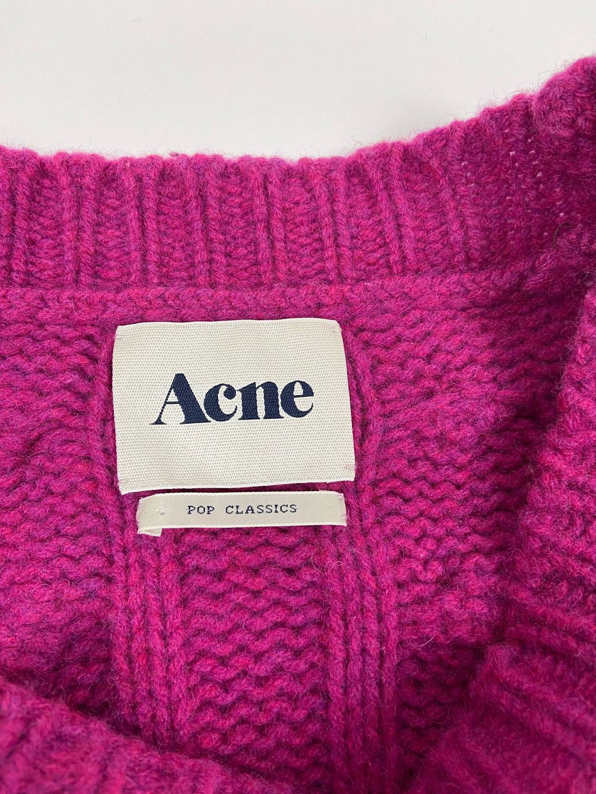 Acne Studios Acne Cable Knit Sweater Pink Lambswool Chunky CrewneckJumper Size XL / US 12-14 / IT 48-50 - 3 Thumbnail