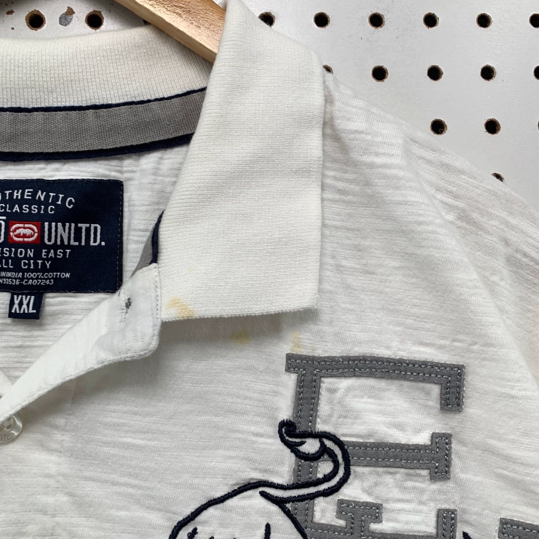 Ecko Unltd. VINTAGE Ecko Unltd Polo Shirt Mens 2XL White Hip Hop Embroidered Rhino Shirt Adult 2XL White Embroidered Rhino Size US XXL / EU 58 / 5 - 7 Thumbnail