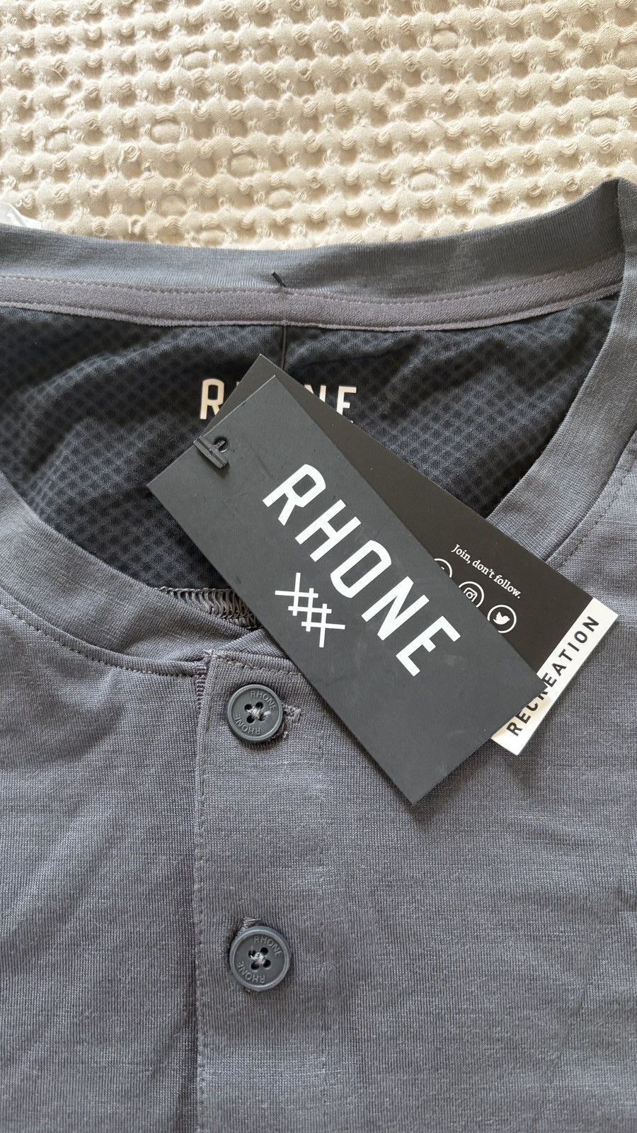 Rhone (NWT) Rhone Short Sleeve Merino Wool Henley, M, Dark Gray Size US M / EU 48-50 / 2 - 3 Thumbnail