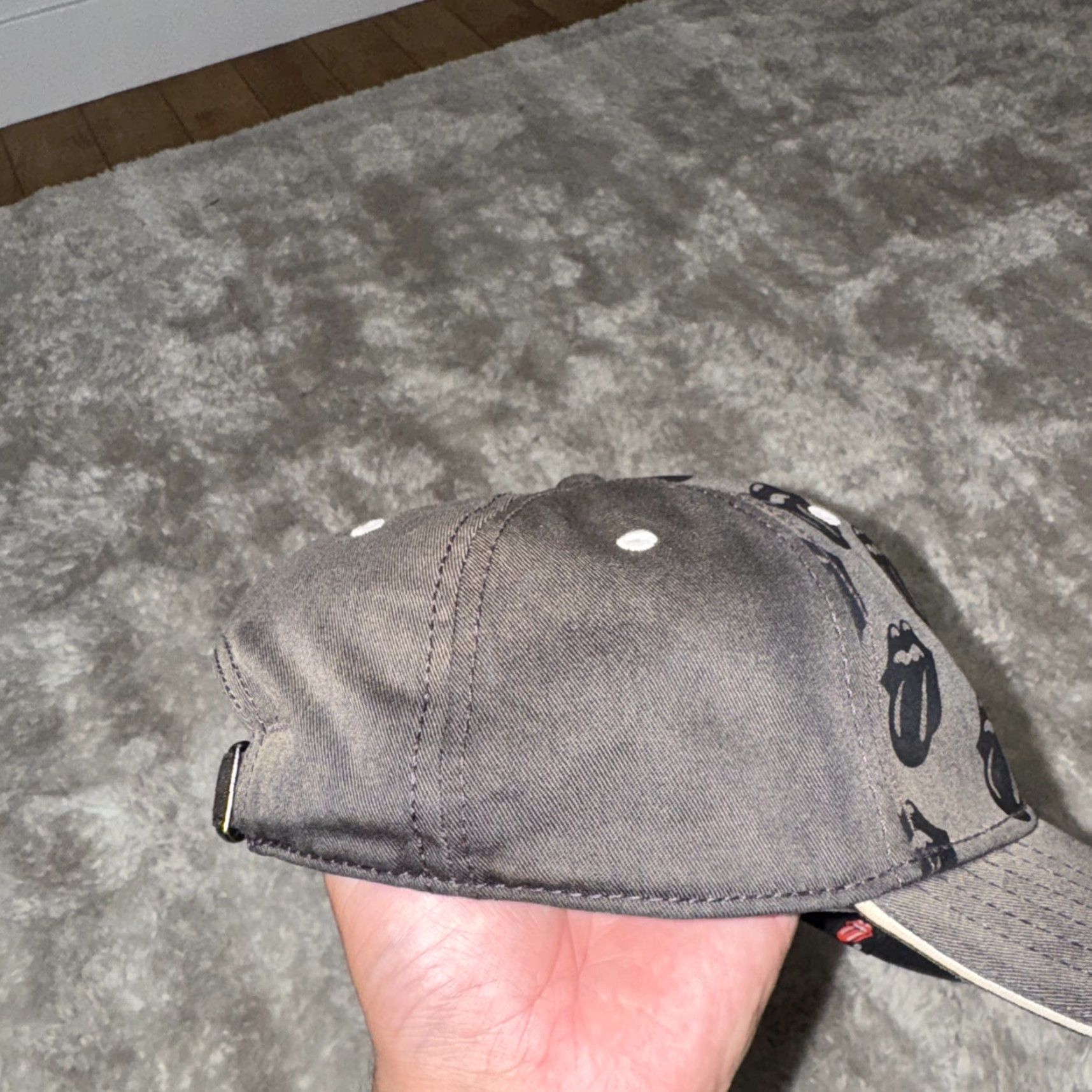 Vintage Rolling Stones Tongue Logo Adjustable Hat Black Baseball Cap Dad Hat Men One Size Merch Size ONE SIZE - 4 Thumbnail