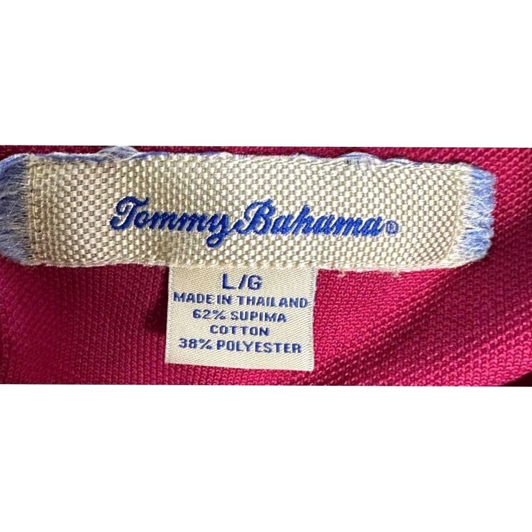 Tommy Bahama Tommy Bahama Polo Shirt Men Large Magenta Supima Cotton Blend Short Sleeve Collared Rugby Casual Shirt Size US L / EU 52-54 / 3 - 3 Thumbnail