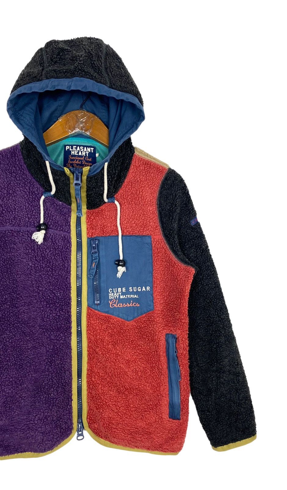 Japanese Brand Rare‼️ Cube Sugar Hoodie Color Block Deep Pile Size S / US 4 / IT 40 - 3 Thumbnail