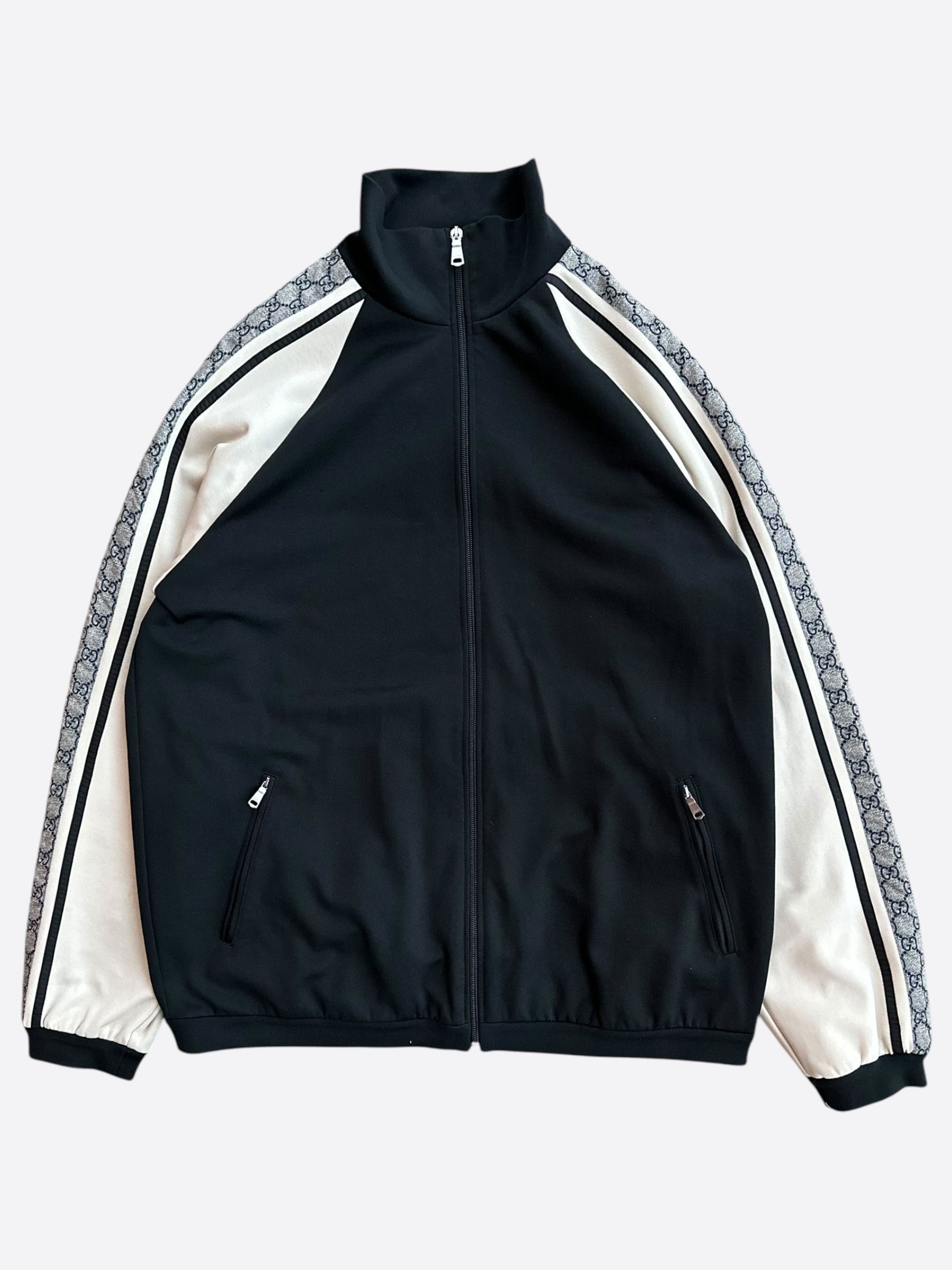 Gucci Gucci Black & Beige GG Monogram Striped Jacket Size US L / EU 52-54 / 3 - 1 Thumbnail
