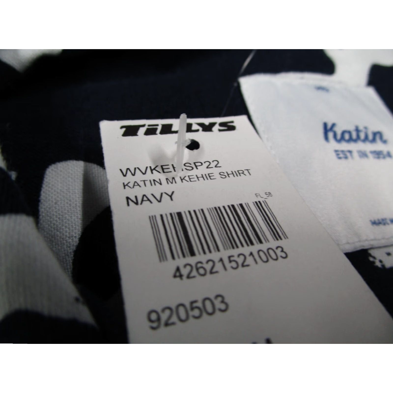 Katin Katin Shirt Mens Medium Blue Floral KEHIE Button Up Linen Blend Loop Collar Camp Size US M / EU 48-50 / 2 - 4 Thumbnail