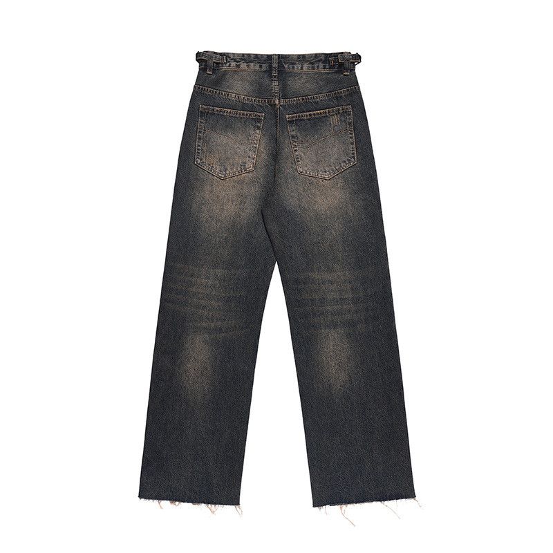 Vintage American-style distressed vintage straight-leg jeans Size US 32 / EU 48 - 2 Thumbnail