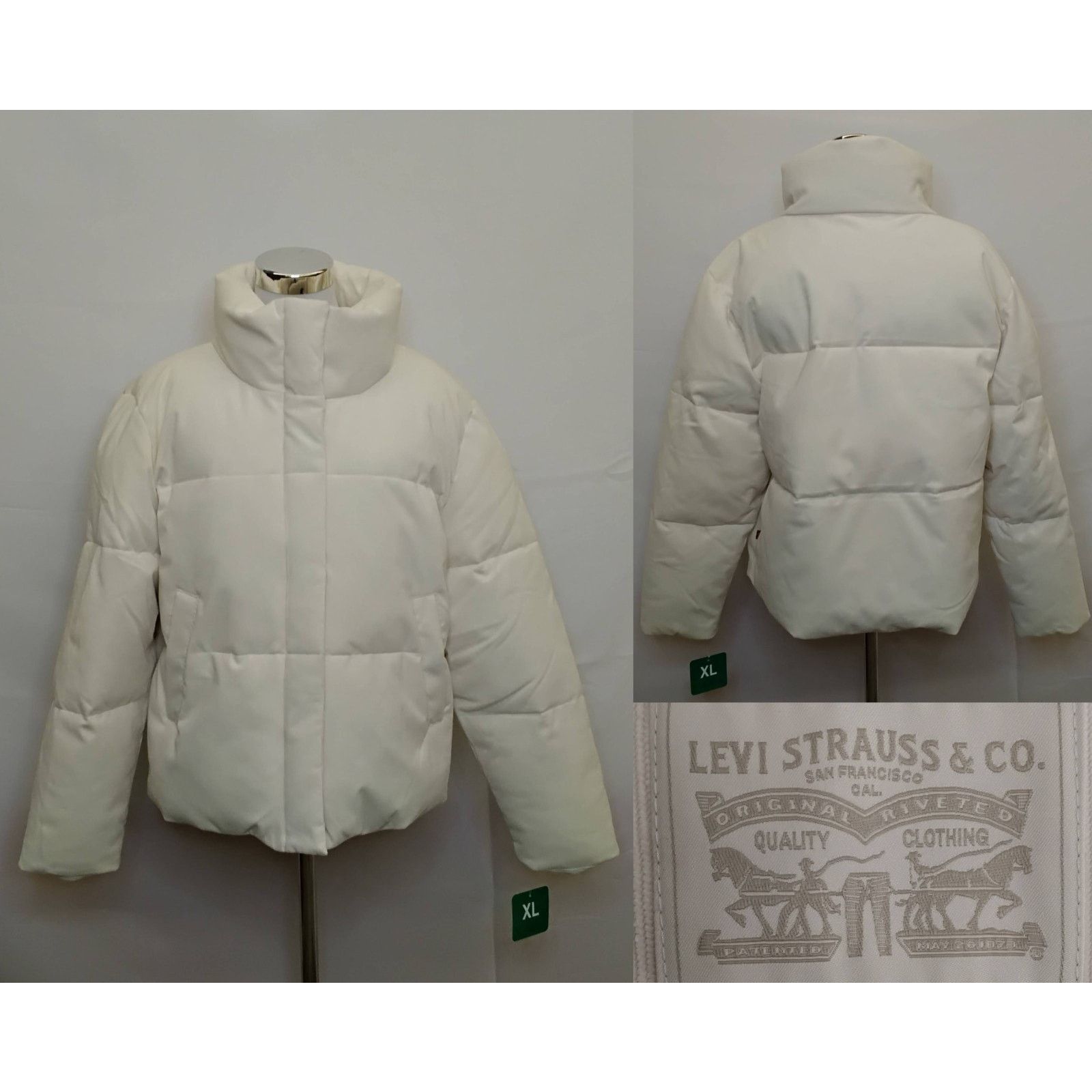 Levi's Levi's Corduroy Puffer Jacket Women's XL White Cropped NWT Size XL / US 12-14 / IT 48-50 - 1 Thumbnail