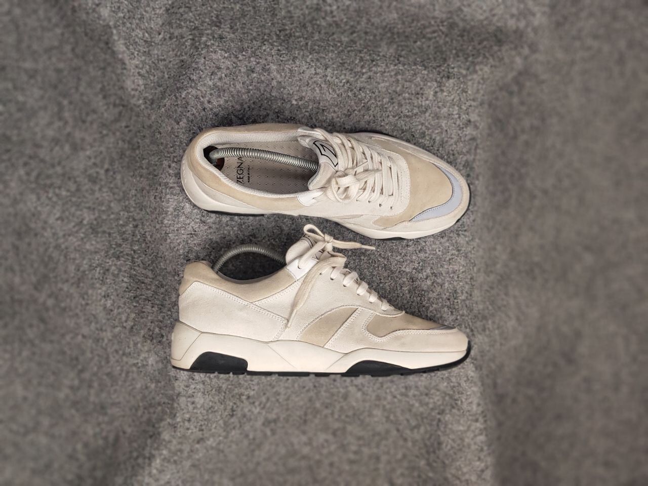 Z Zegna Z Zegna Design Suede Leather Beige low top Lace Up Sneakers Size US 9.5 / EU 42-43 - 7 Thumbnail