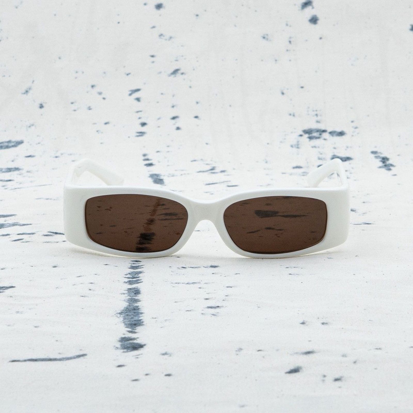 Gucci × Vintage Iconic gucci white old logo rectangular vintage sunglasses Size ONE SIZE - 2 Thumbnail